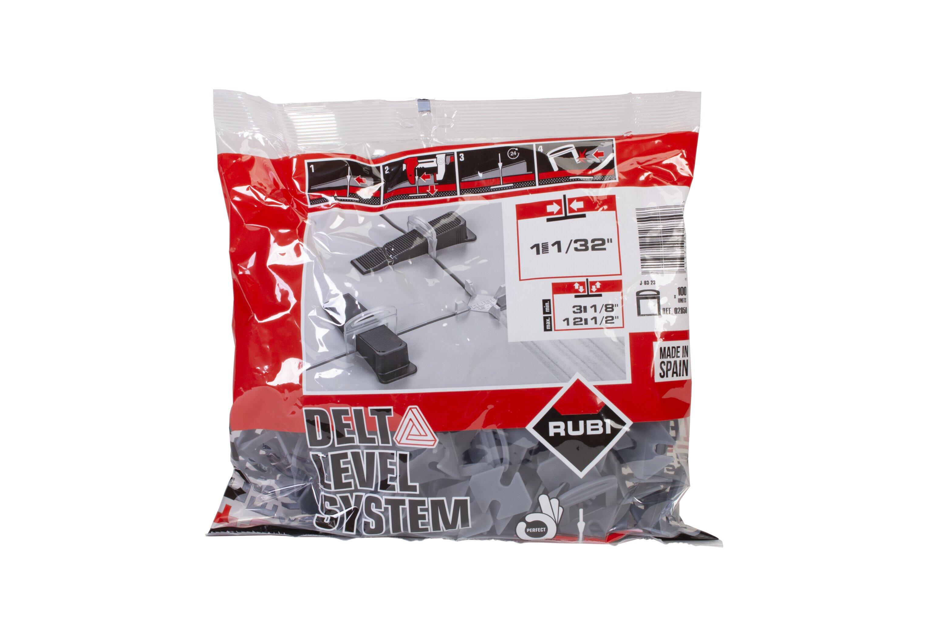 100 Clips de nivelamento para cerâmica 3-12 mm 1 mm Rubi Delta Level System - 2