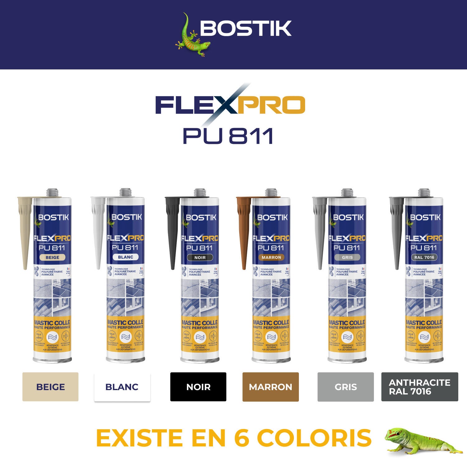 Colle de fixation gel polyuréthane Flexpro pu 811 BOSTIK, 300ml beige - 8