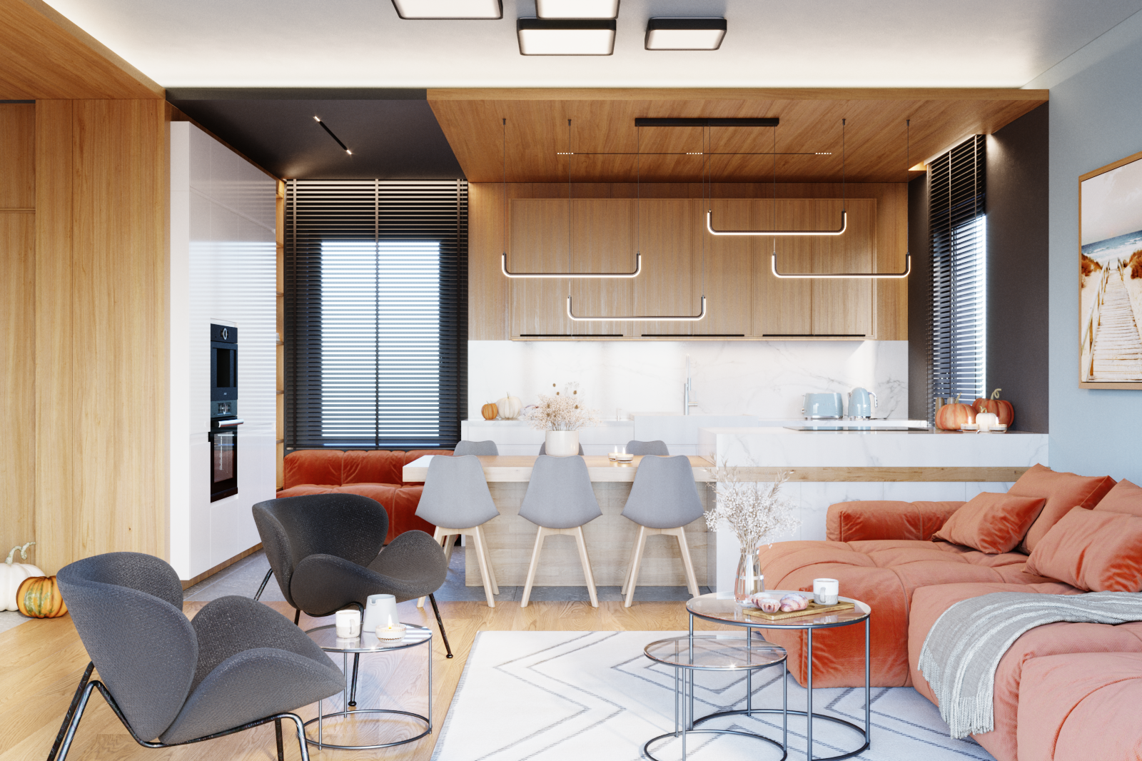 Plafon Fabio 37 cm czarny 2700 lm LED Eko-Light - 2