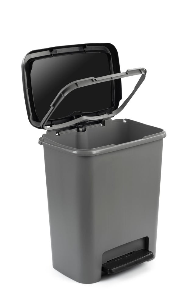 Cubo de basura con pedal Curver gris oscuro 25L