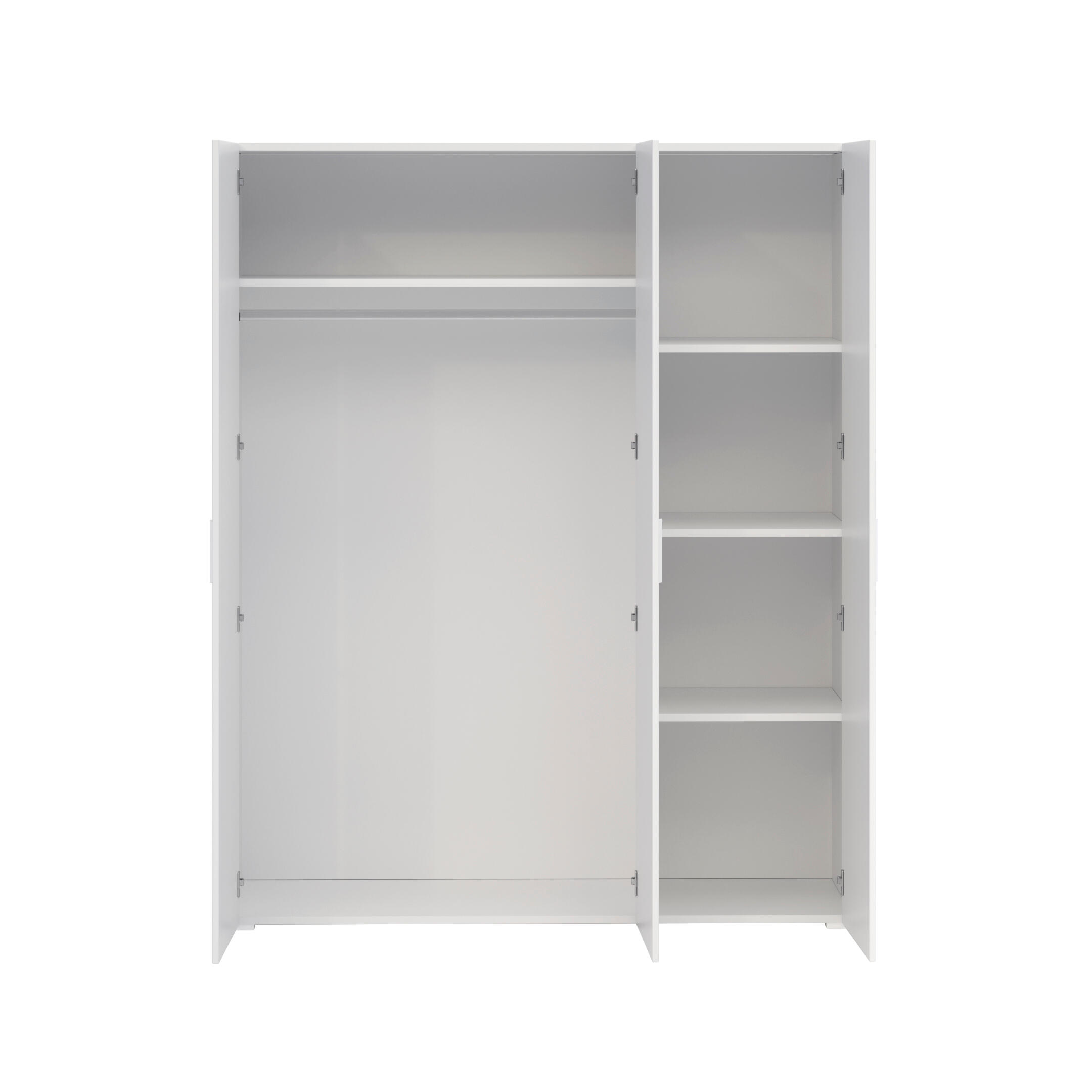Roupeiro 3 portas de bater branco 155x53x191 cm One - 22