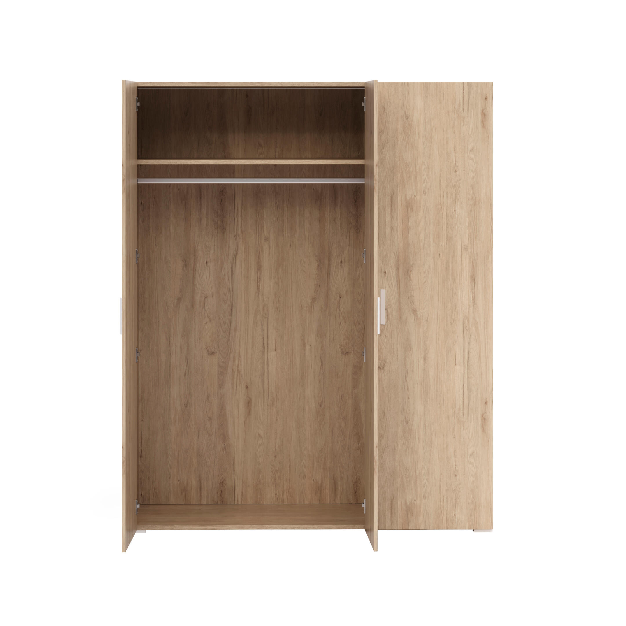 Roupeiro 3 portas de bater carvalho 155x53x191cm One - 11