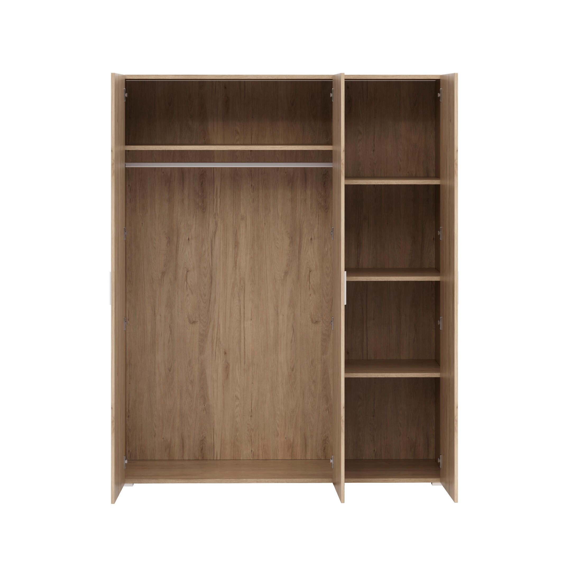 Roupeiro 3 portas de bater carvalho 155x53x191cm One - 10