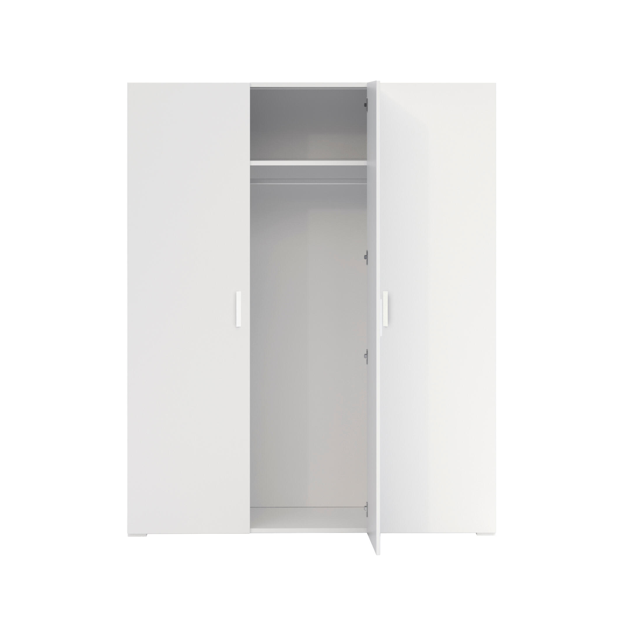 Roupeiro 3 portas de bater branco 155x53x191 cm One - 19
