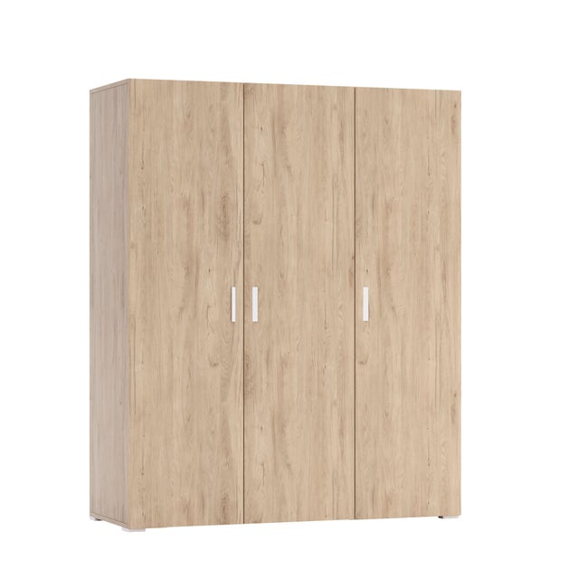 Roupeiro 3 portas de bater carvalho 155x53x191cm One