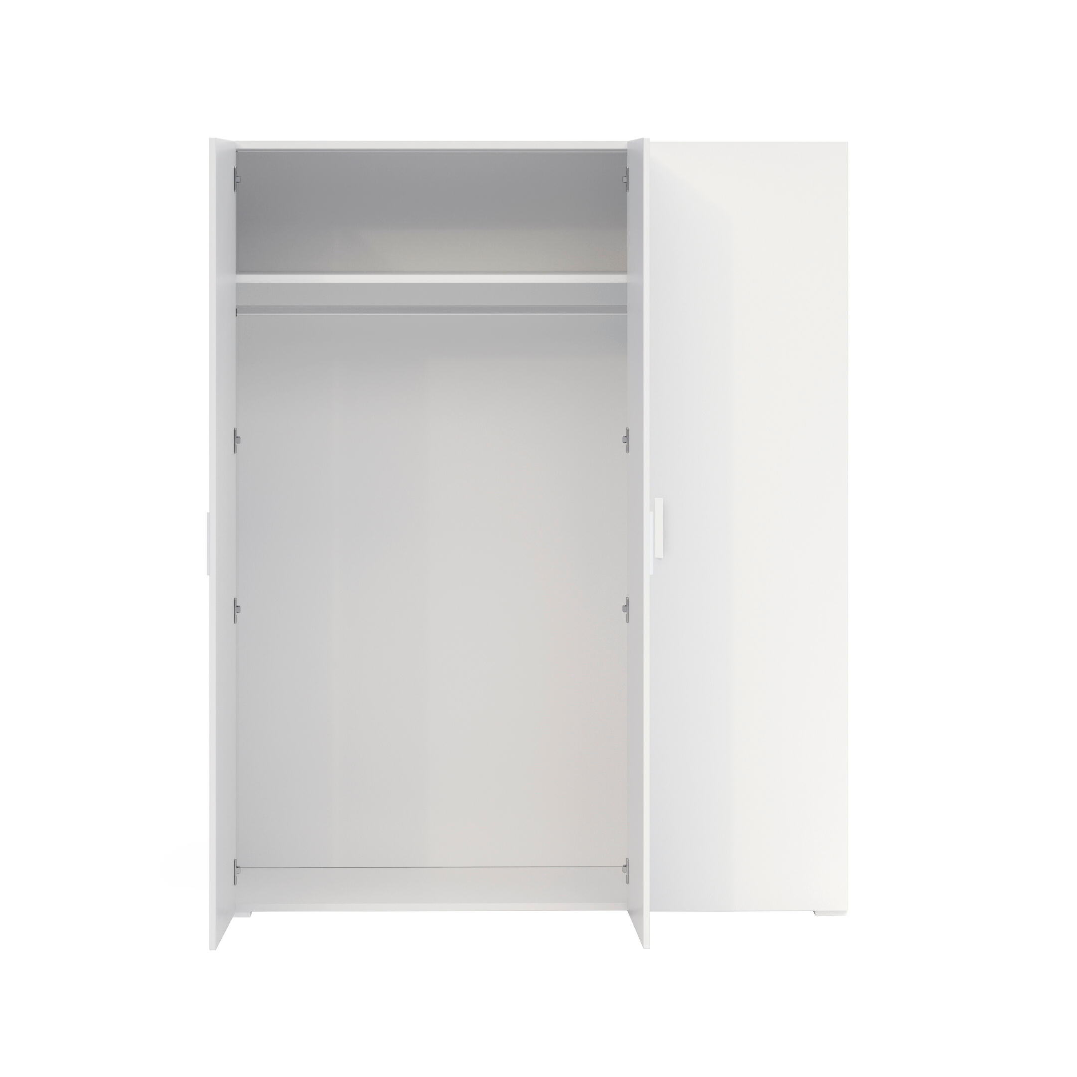 Roupeiro 3 portas de bater branco 155x53x191 cm One - 3