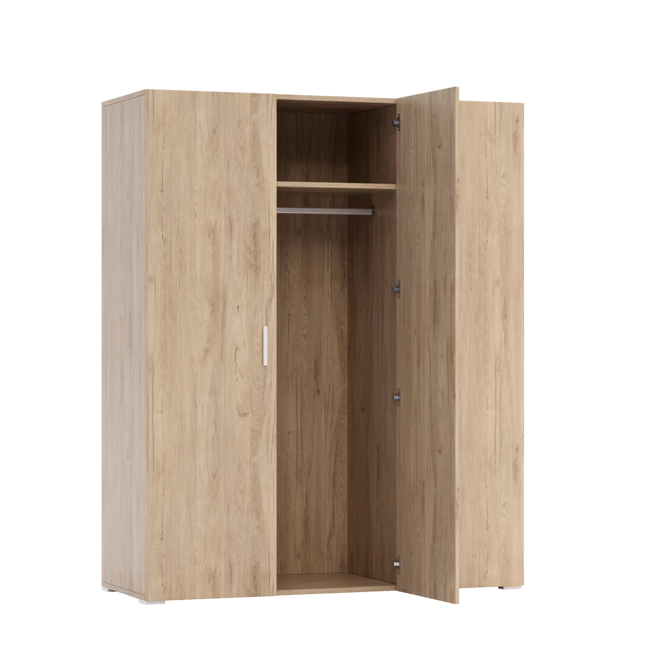 Roupeiro 3 portas de bater carvalho 155x53x191cm One - 2