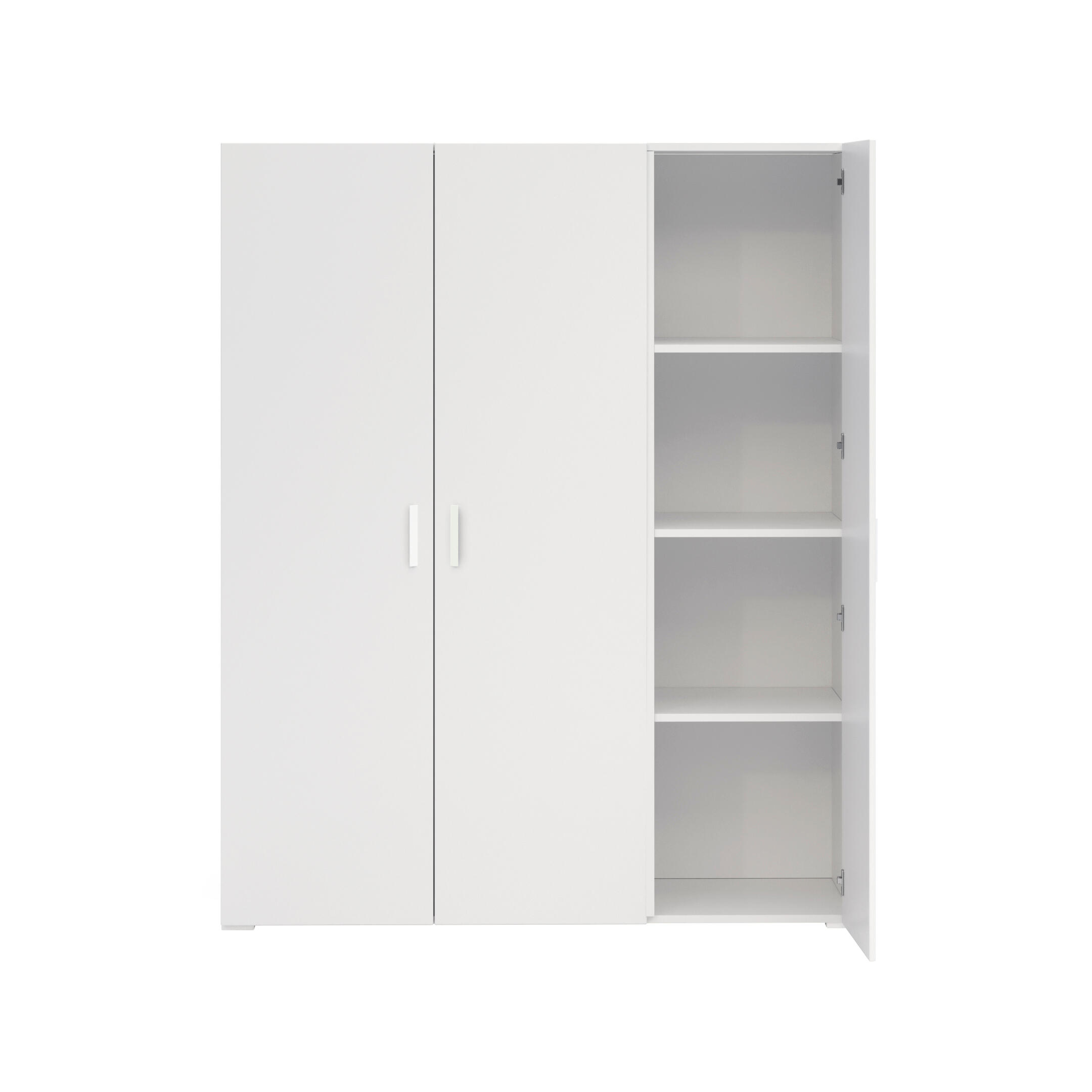 Roupeiro 3 portas de bater branco 155x53x191 cm One - 2