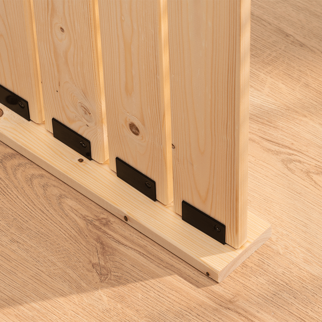 Separador de ambiente recortable madera de pino lamas giratorias medida 50x254cm - 9