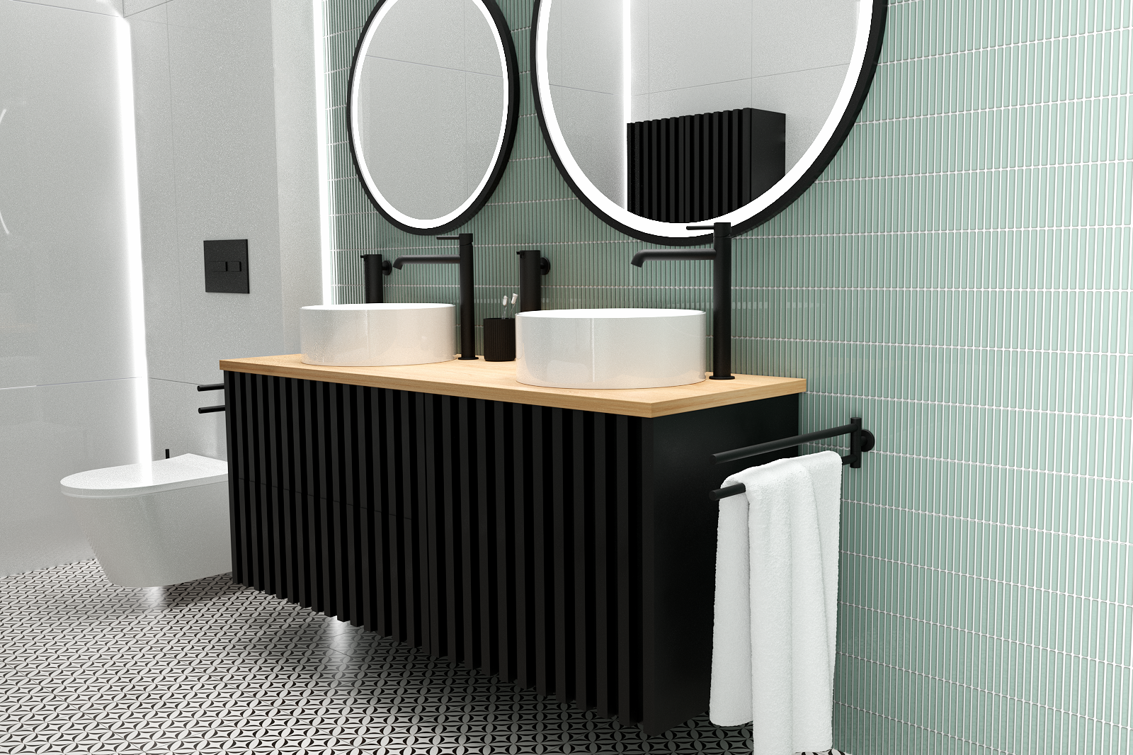 Bateria umywalkowa wysoka czarna Simplon Omnires - 2