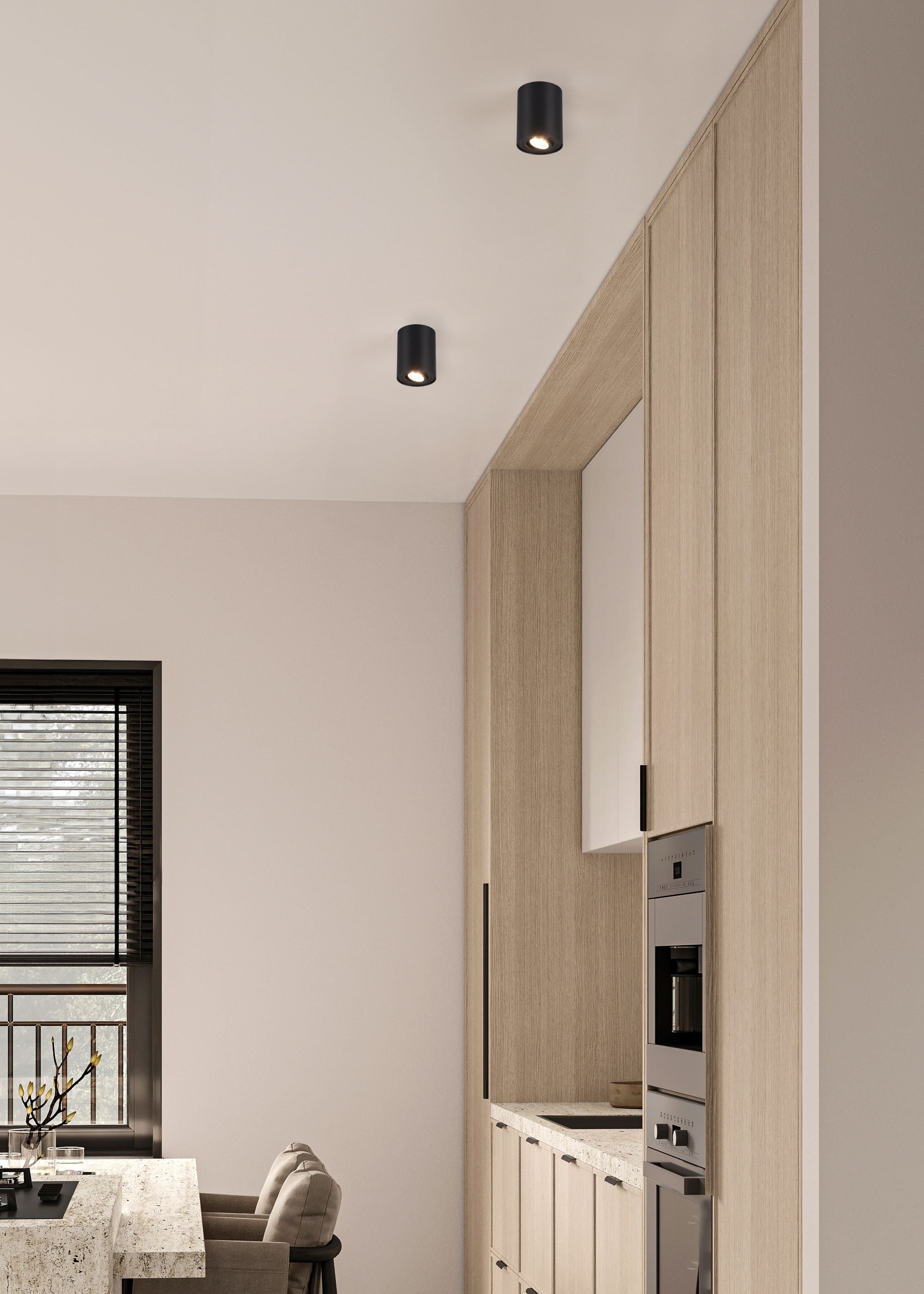 Candeeiro de teto 1 lâmpada GU10 preto Cookie - 3