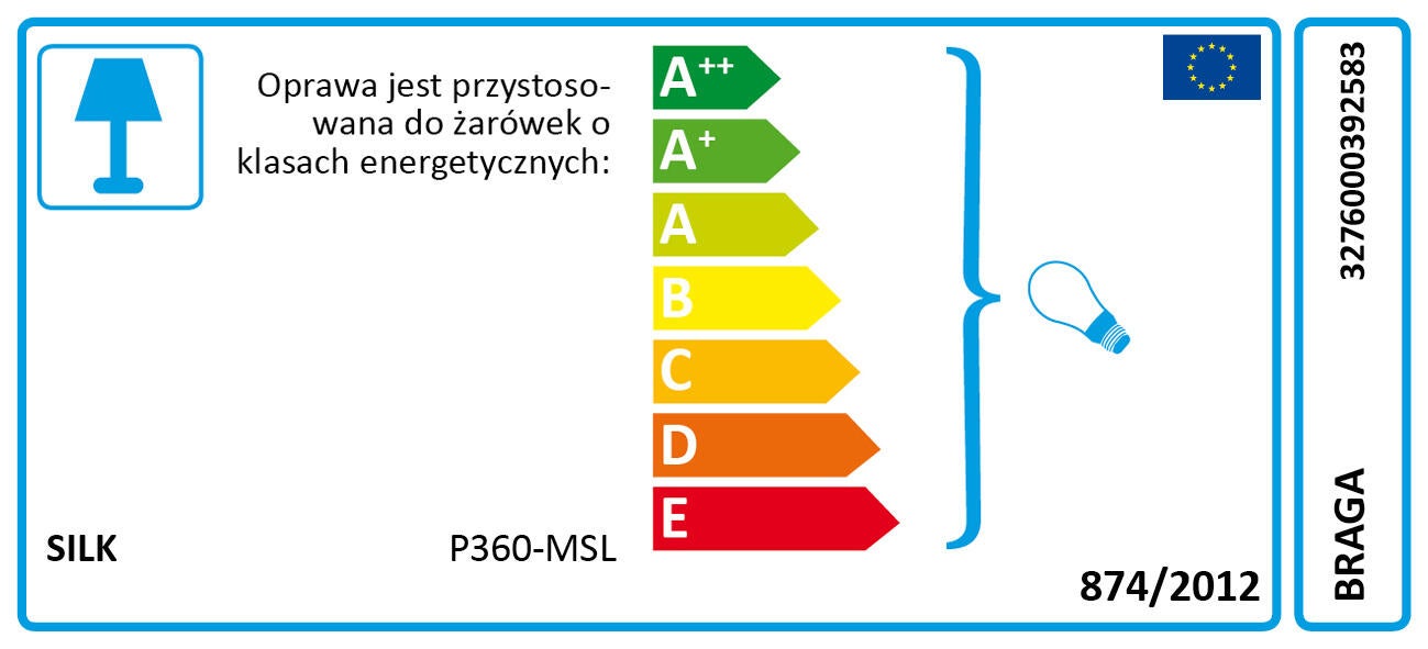 Lampa wisząca Braga srebrna E27 - 4