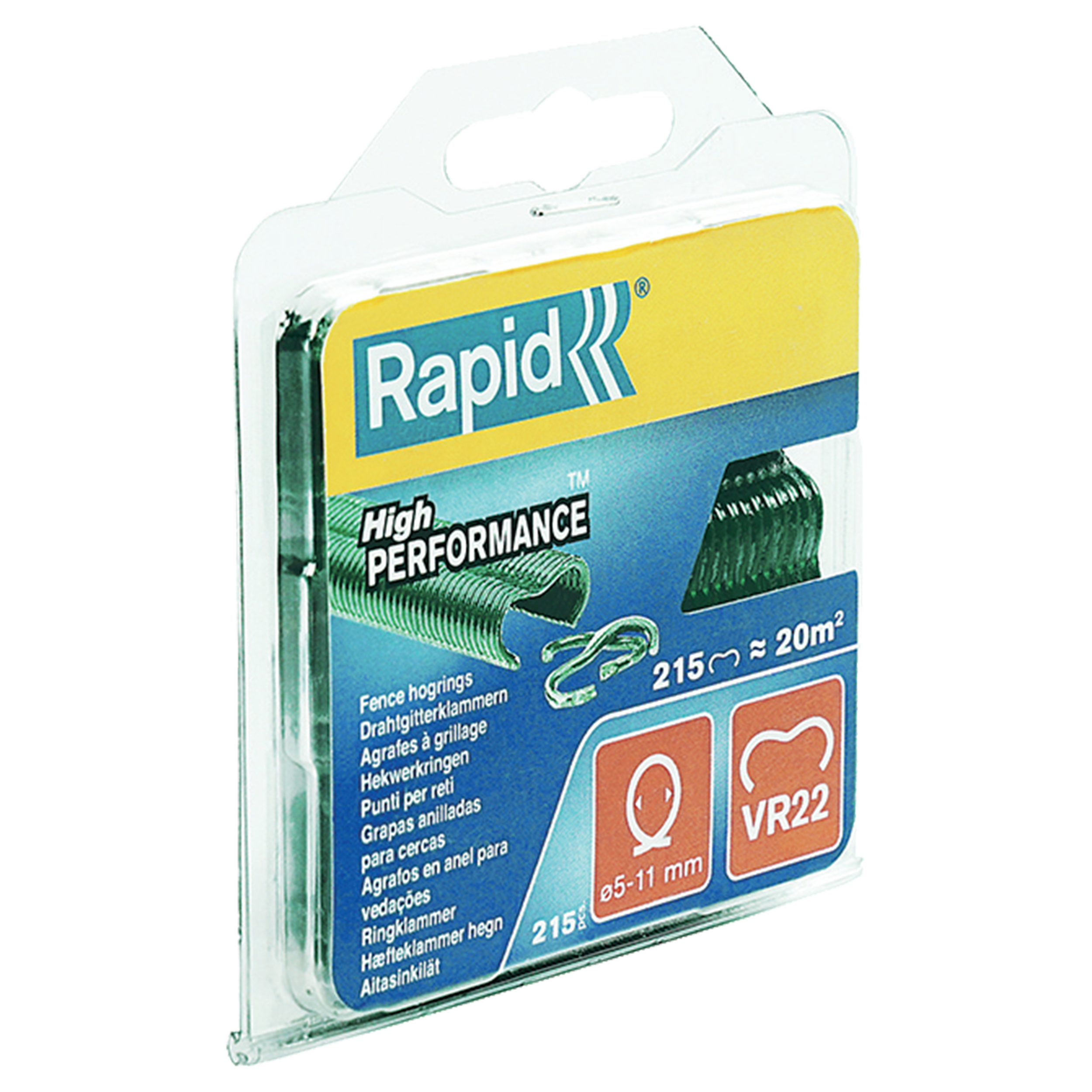 Zszywki zaciskowe do ogrodzenia VR22 215 szt. zielone Rapid