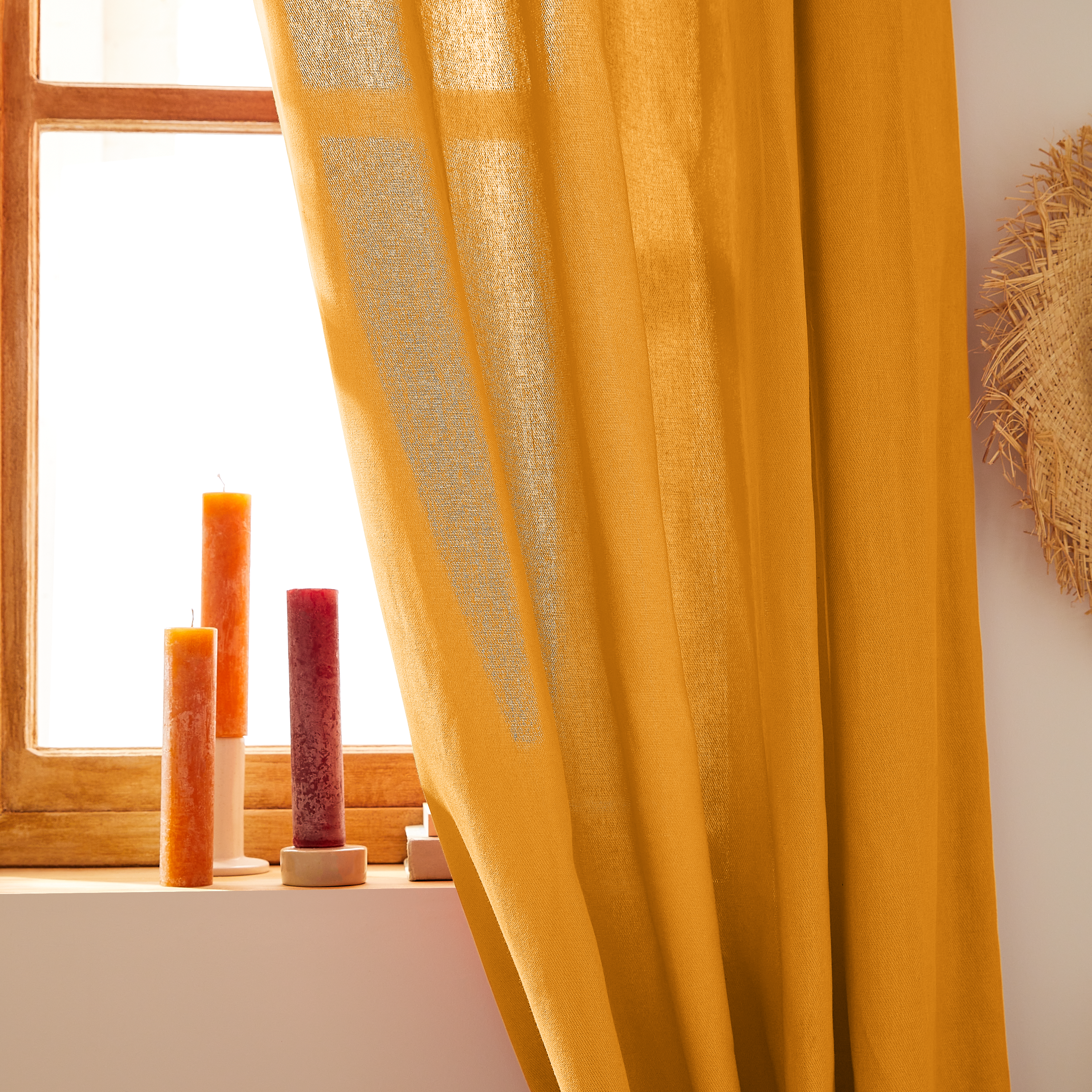 Rideau tamisant, Kalpe coton, jaune H.280 x l.140 cm INSPIRE - 5