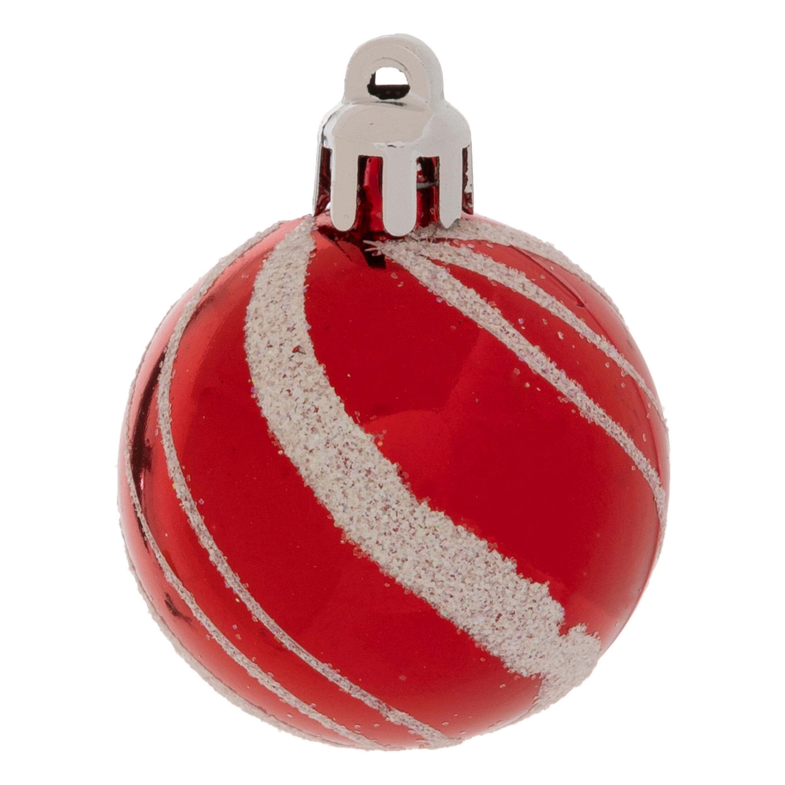 Boule de noël, blanc et rouge - 3