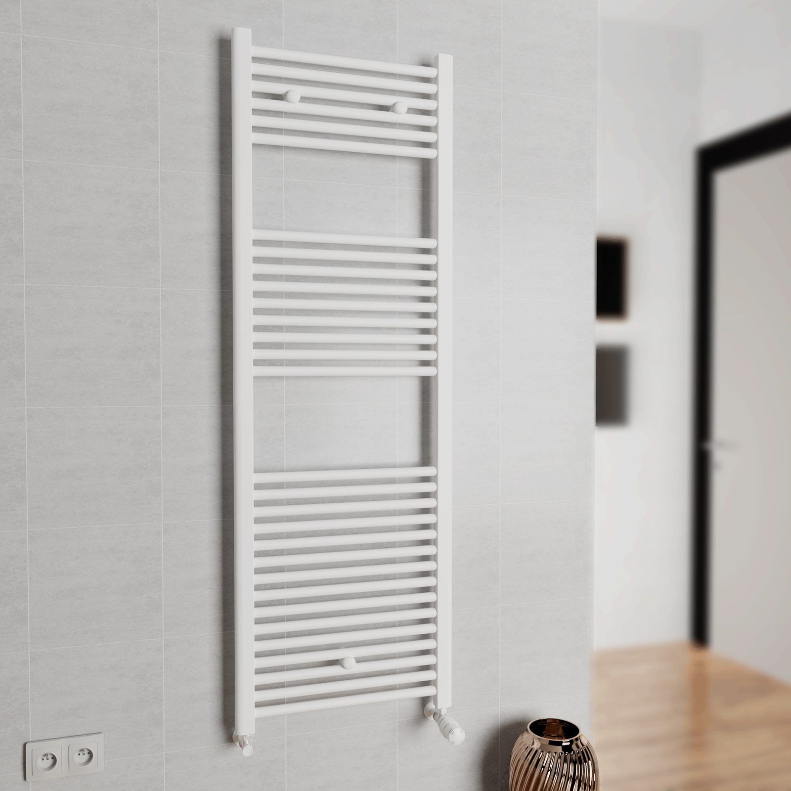 Scaldasalviette ad acqua calda EQUATION OPERA ral 9010 interasse 450 mm, L 50 x H 150 cm - 2