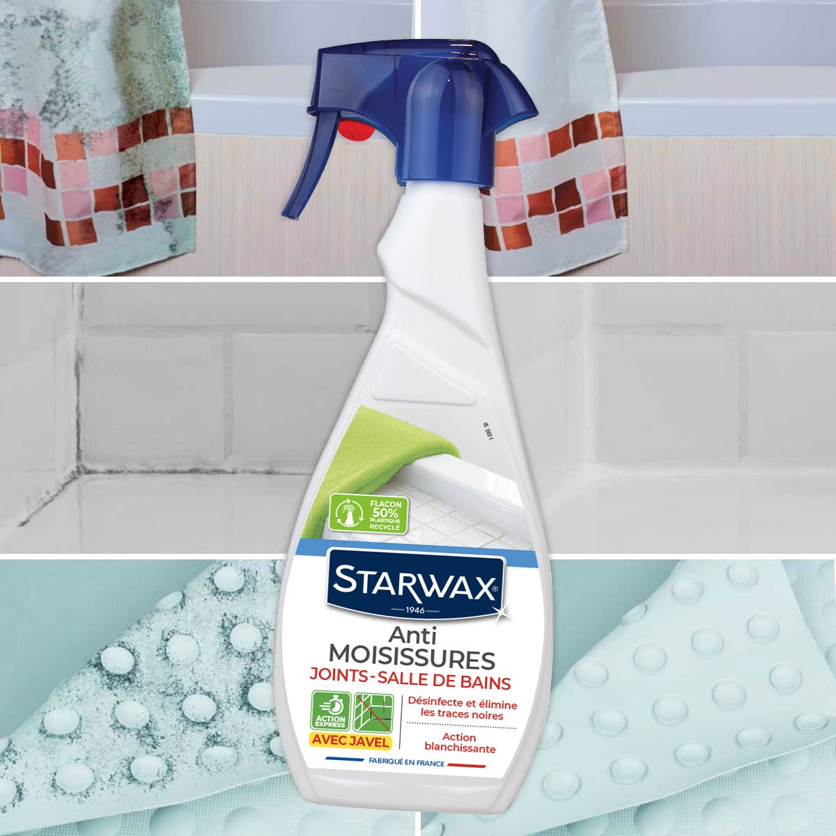 Nettoyant STARWAX Anti moisissure joints salle de bain, 0.5L - 3