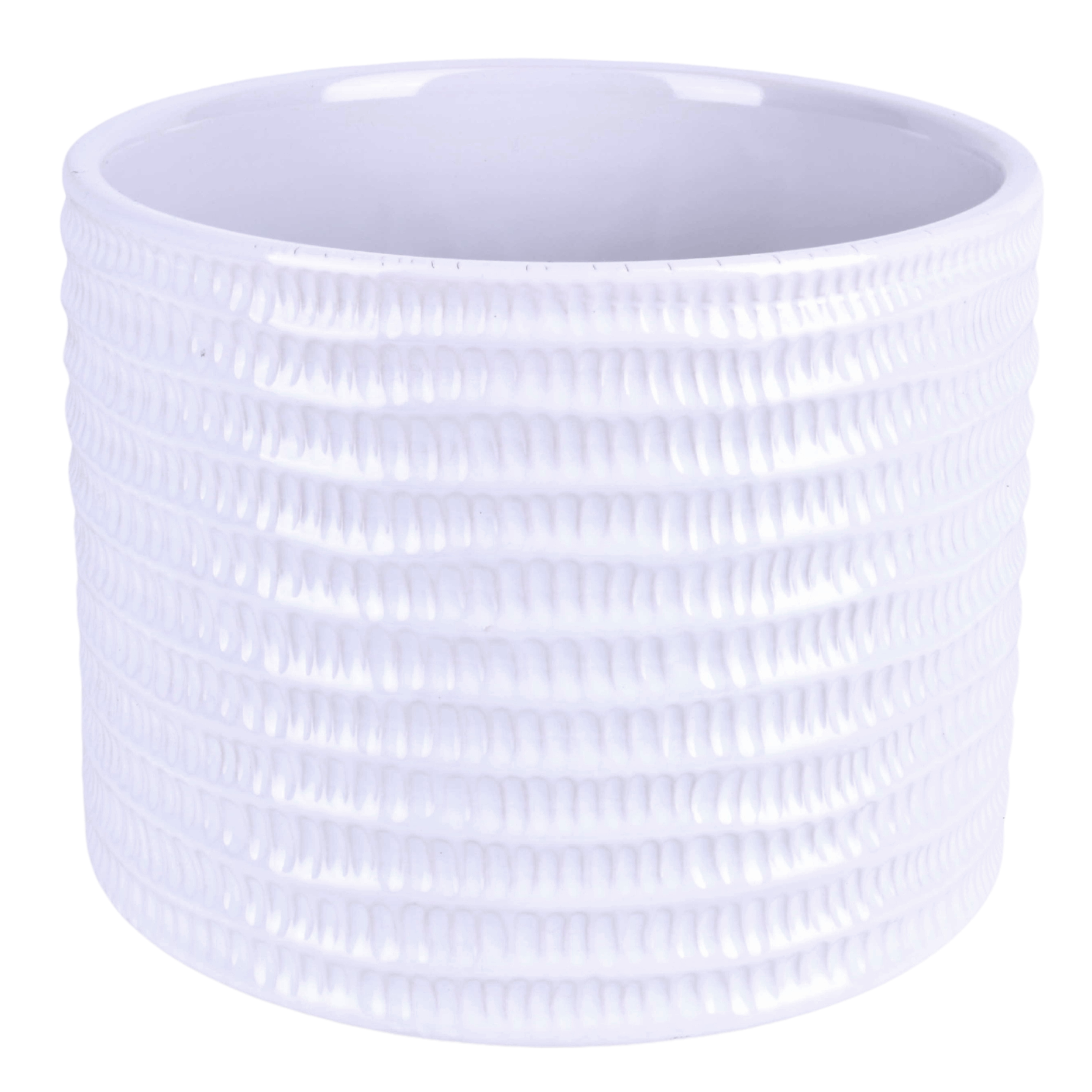 Osłonka doniczki ceramiczna Onde 27cm biała DHG