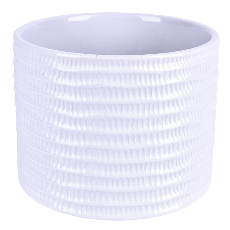 Osłonka doniczki ceramiczna Onde 21cm biała DHG