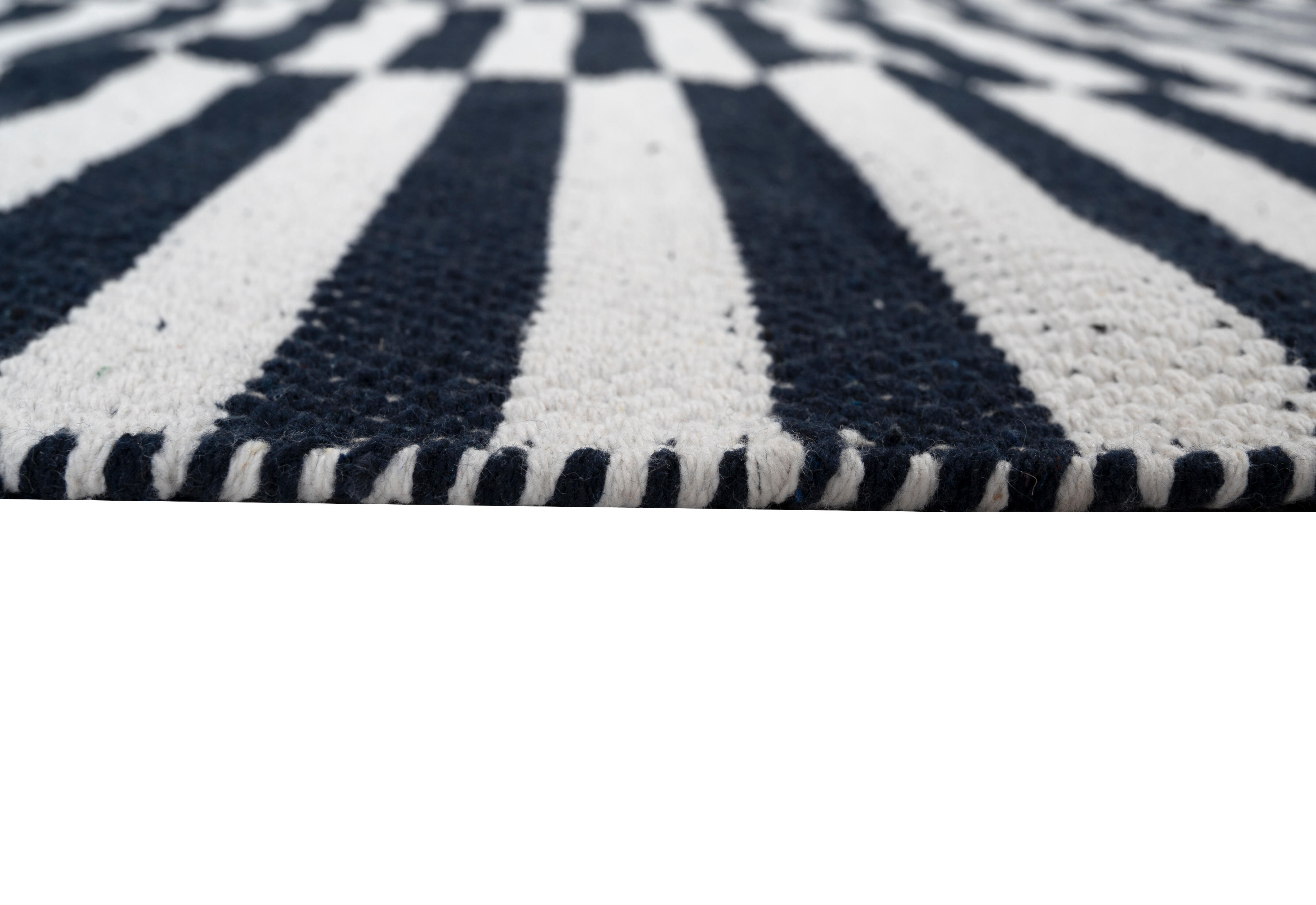 Alfombra algodón Rayas Pequeñas Azul marino 160x230cm | Leroy Merlin