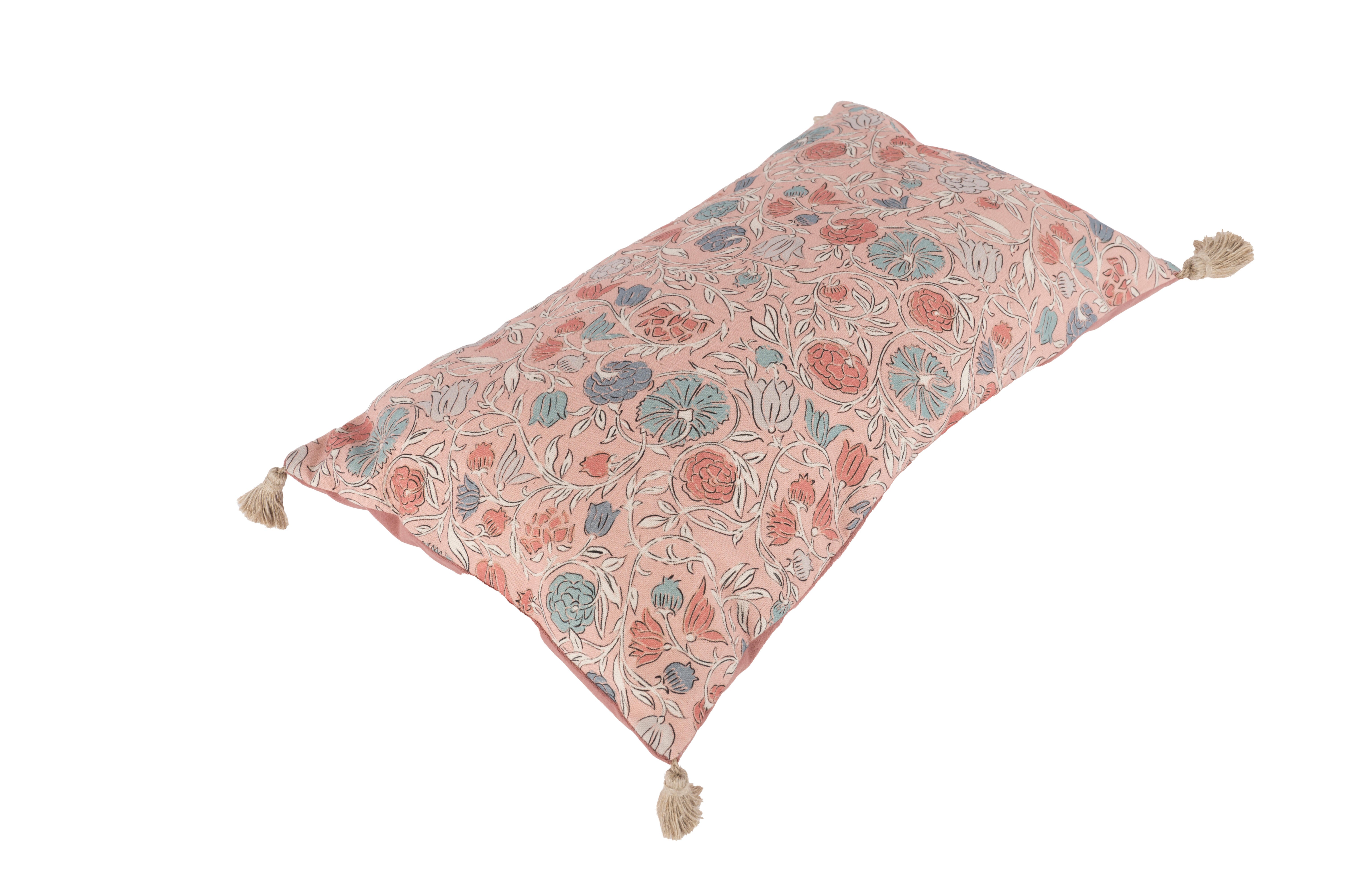 Almofada decorativa reversível Cottage Valentina Algodão rosa 50x30cm - 11