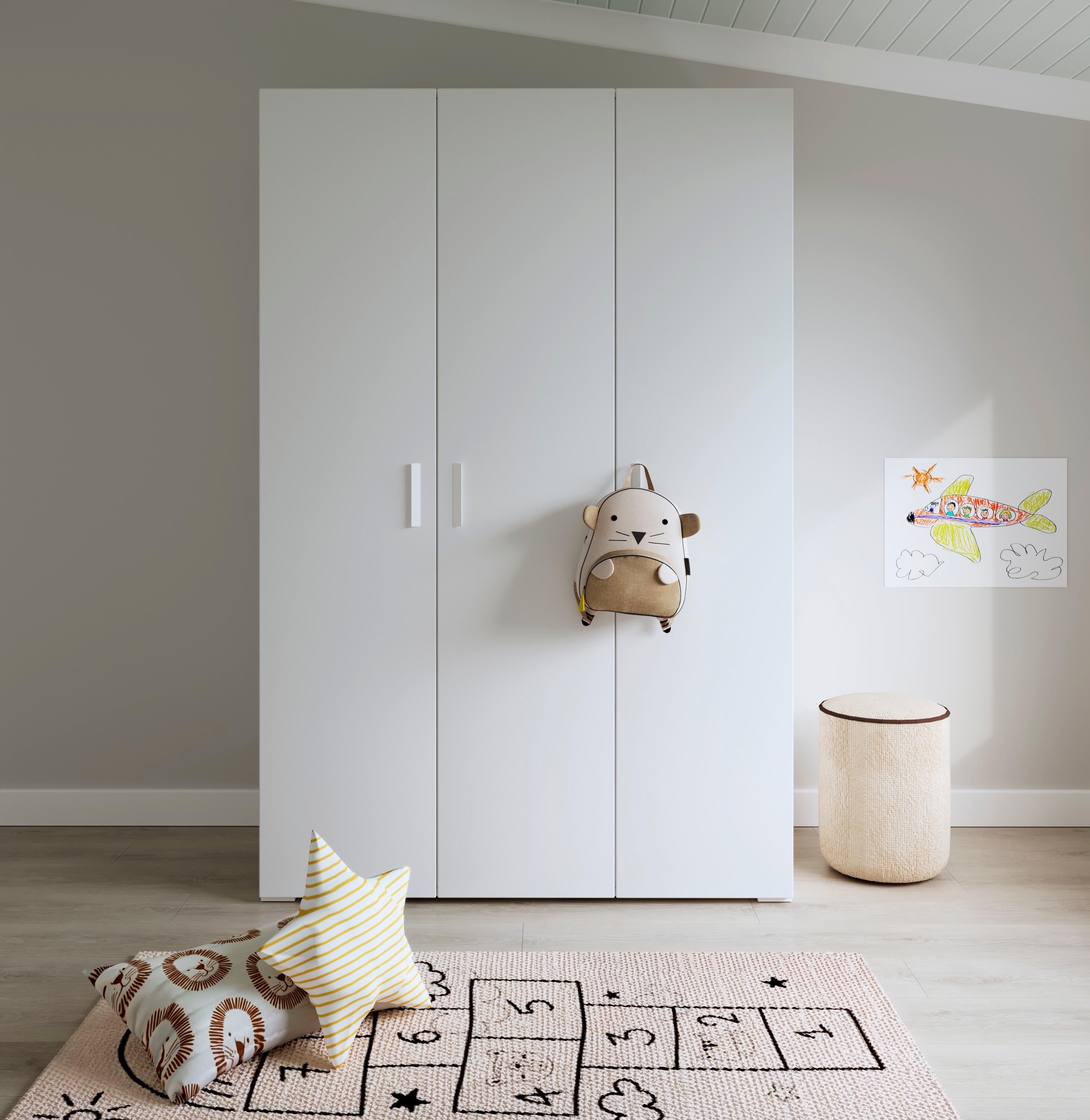 Armario puerta abatible One 125x191x53cm blanco - 3