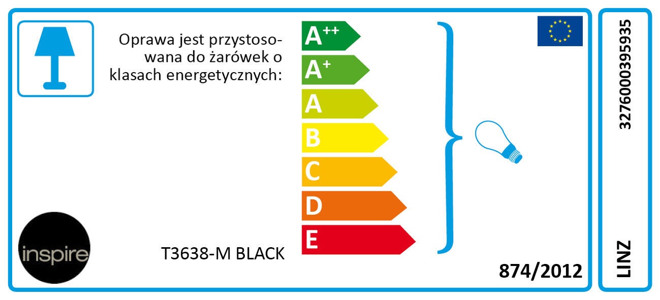 Podstawa lampy stołowej LINZ czarna E14 INSPIRE - 6