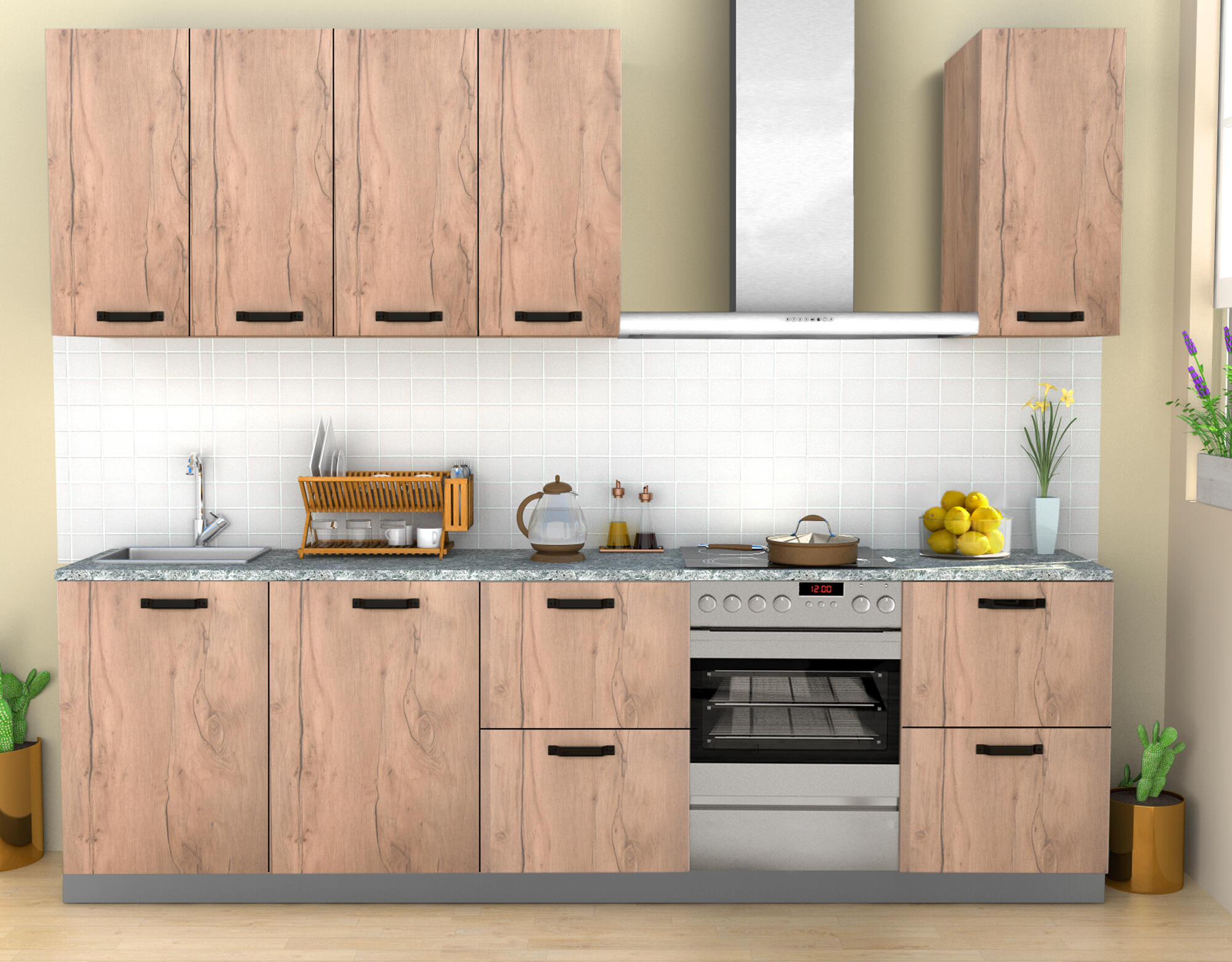 Porta de cozinha Delinia Santiago 45x76.8cm castanho mate - 2