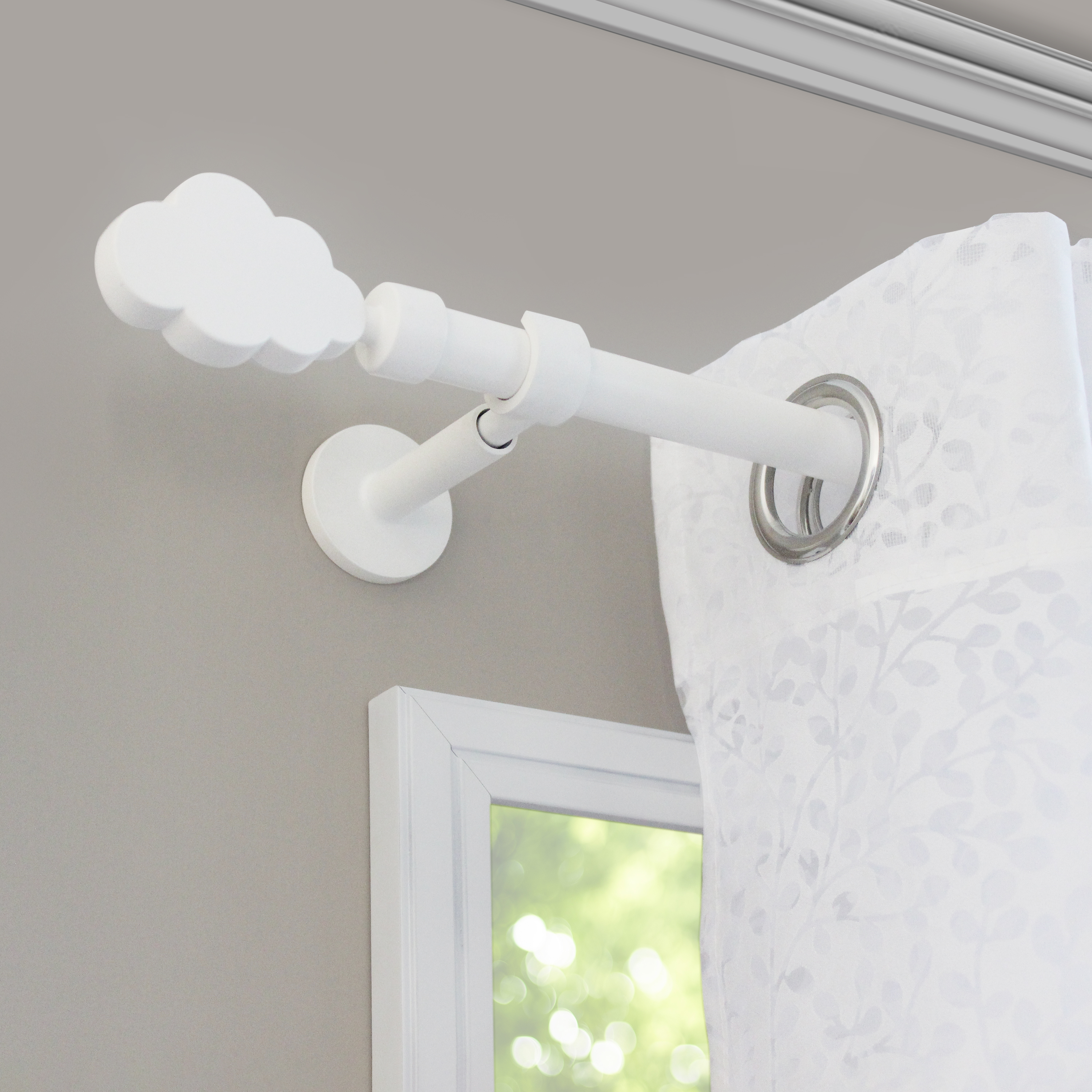 2 terminais para varão de cortina D20mm alumínio Organic branco Inspire branco - 2