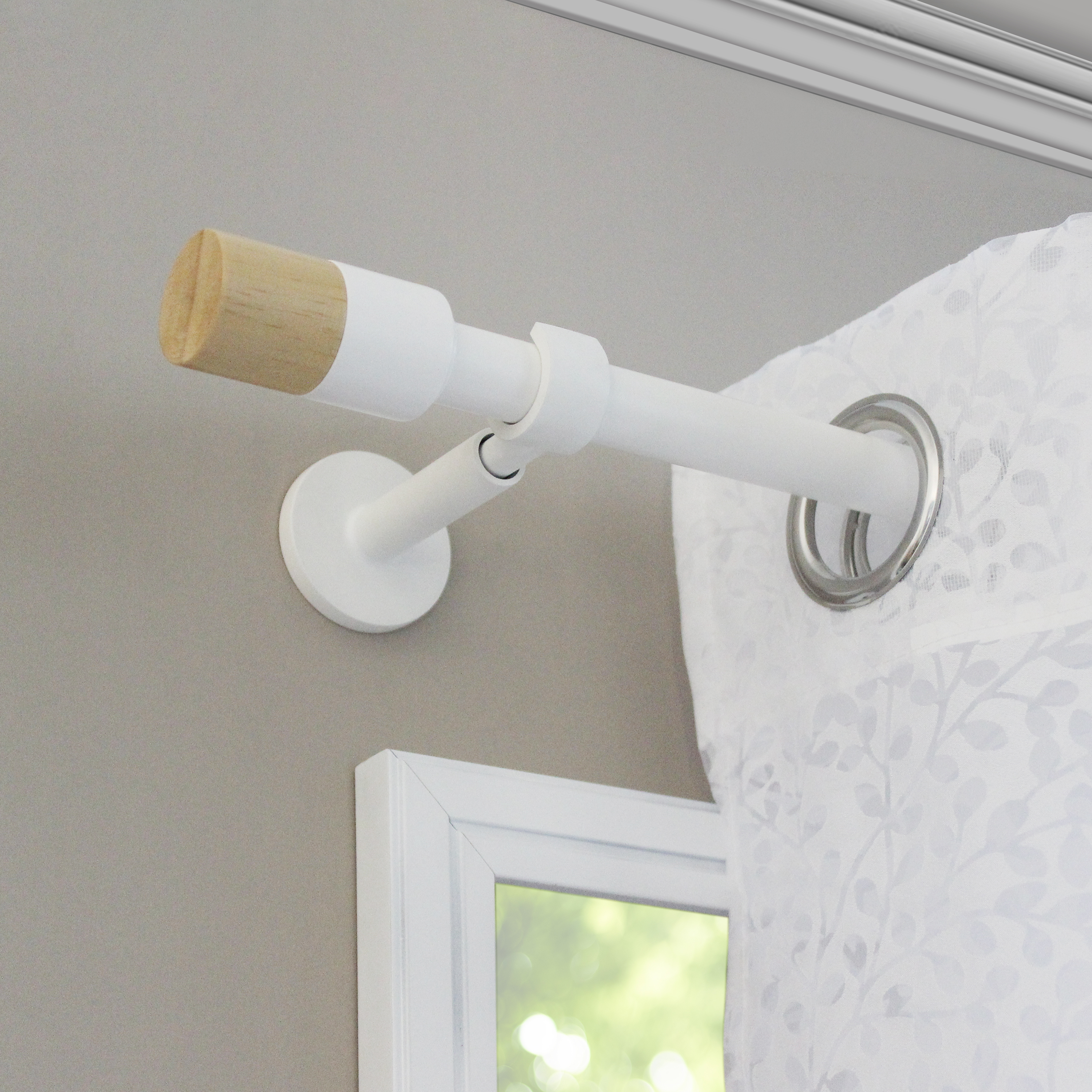 2 terminais para varão de cortina D20mm alumínio Organic Inspire branco - 3