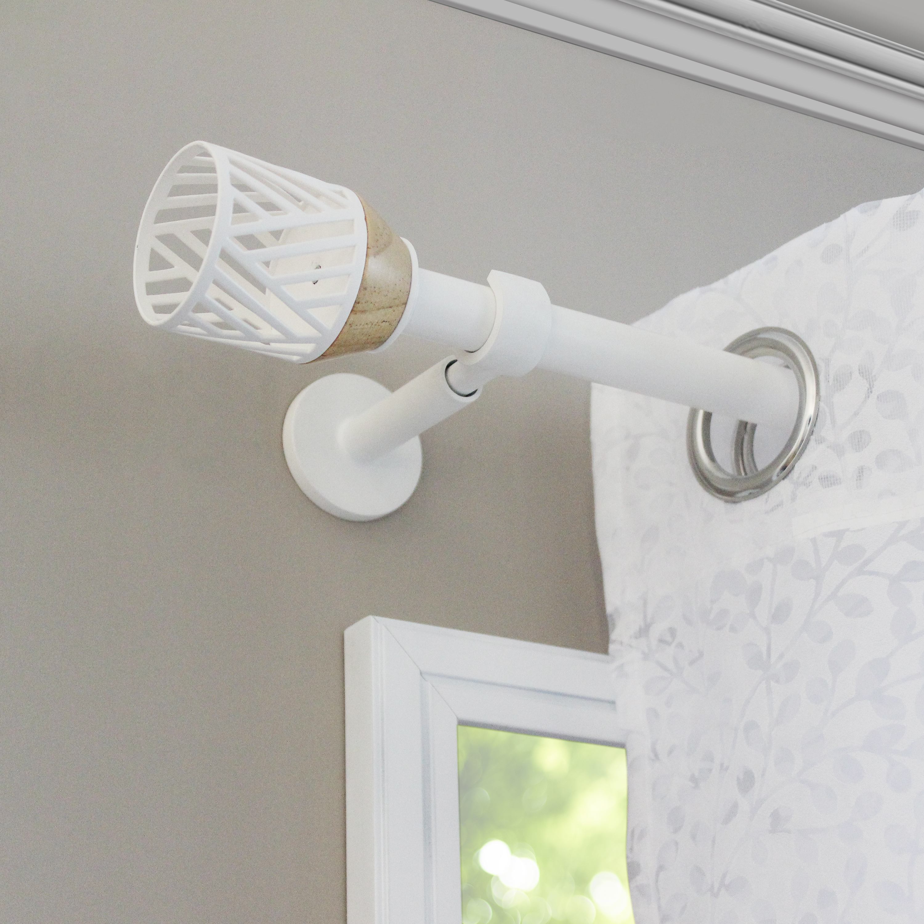 2 terminais para varão de cortina D20mm aço easyfix branco Inspire branco - 2