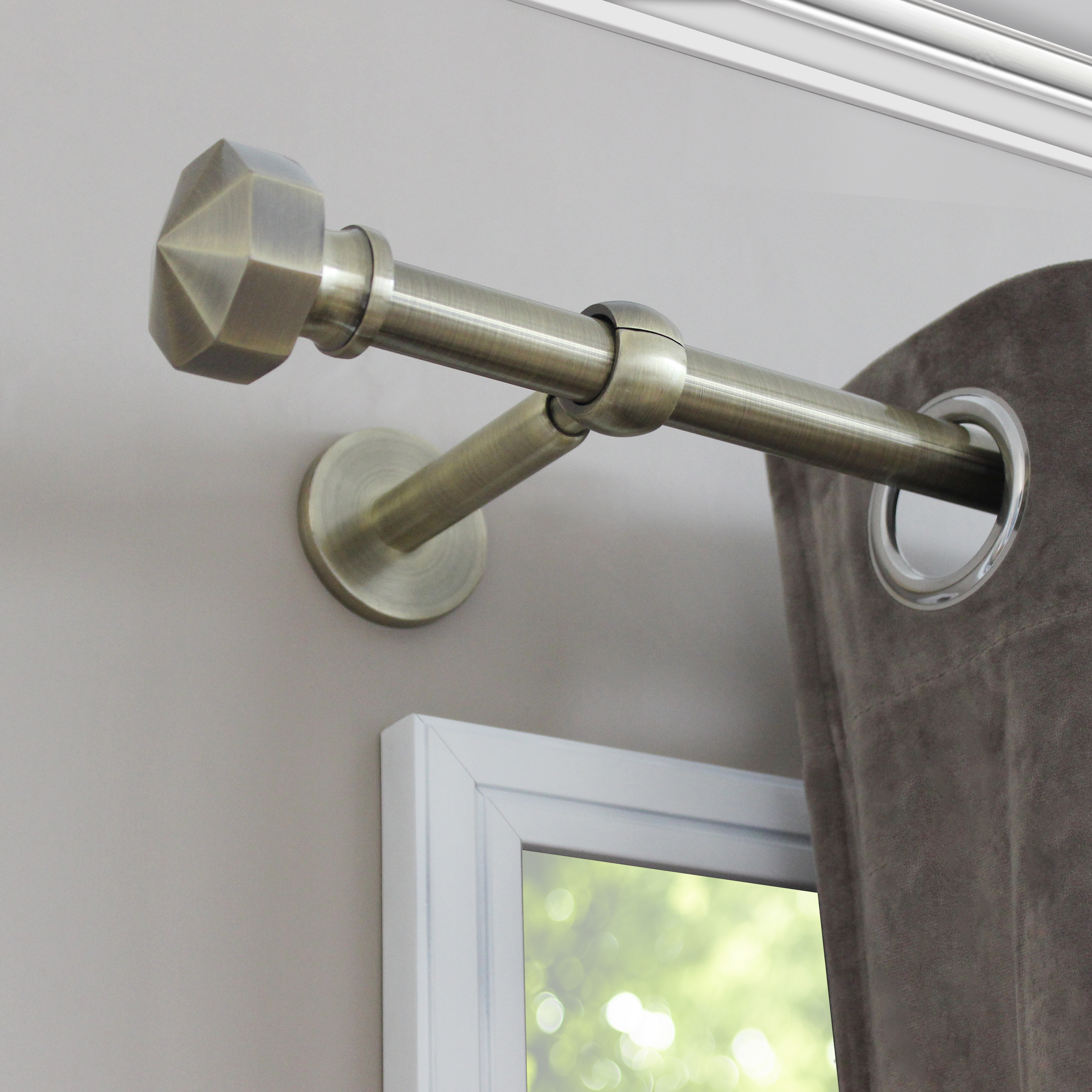 2 terminais para varão de cortina D20mm alumínio Neo bronze Inspire dourado - 2