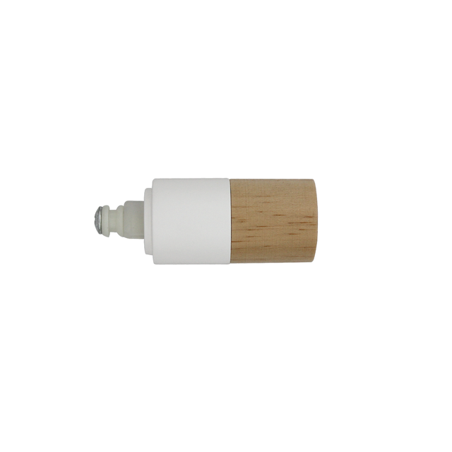 2 Terminales para barra de cortina Organic cylinder Nature INSPIRE aluminio blanco mate para barra diámetro 20 mm