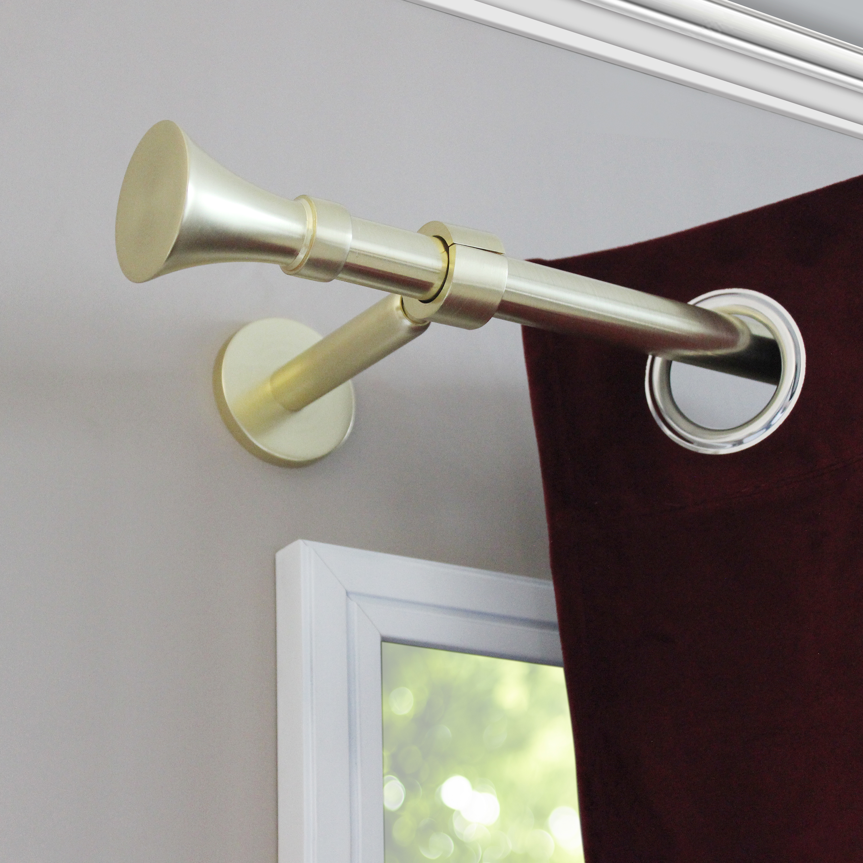 Barra para cortina acero color oro mate Brillante Glamour INSPIRE diámetro 20 mm extensible 120-210 cm - 2