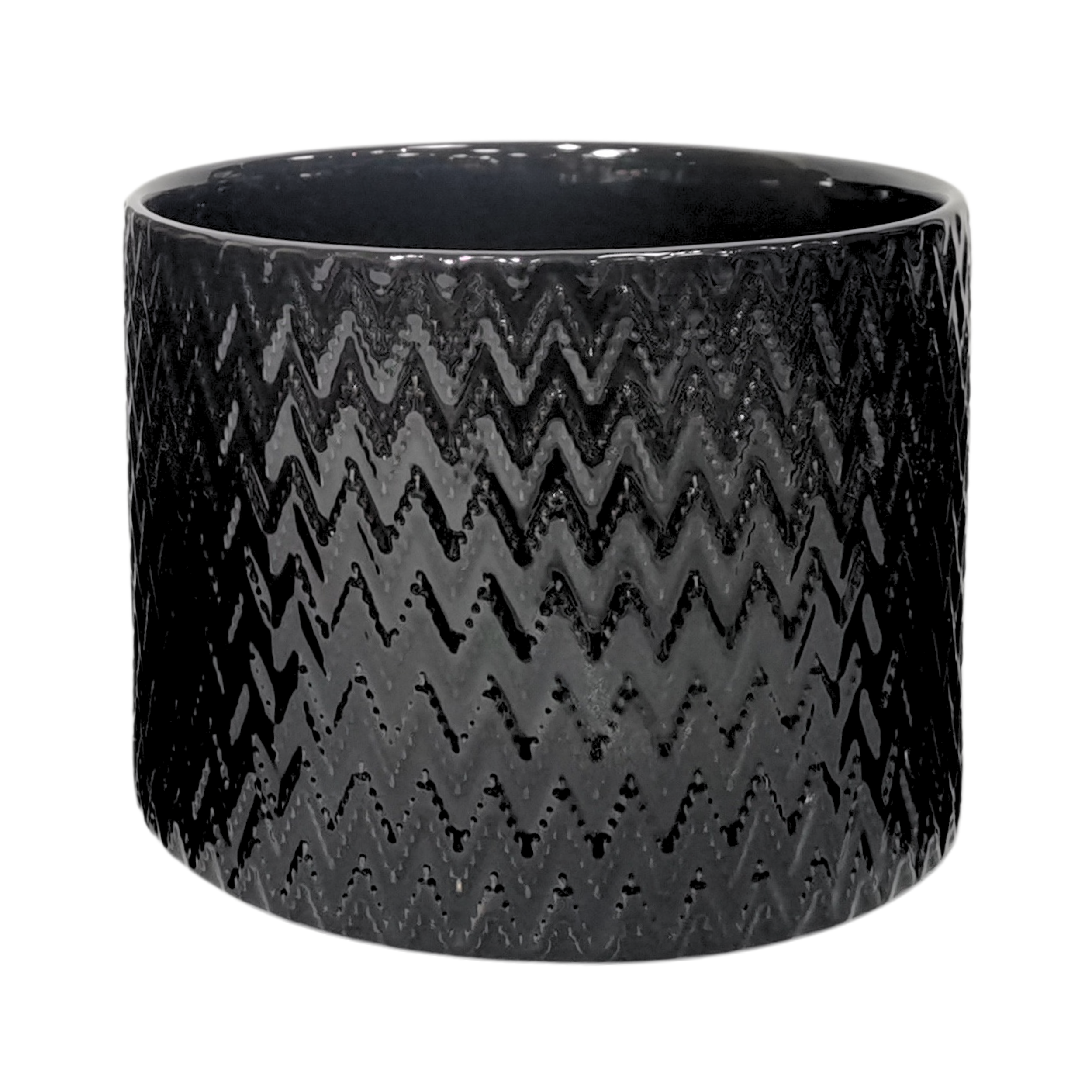 Osłonka doniczki ceramiczna Kali 14cm czarna DHG