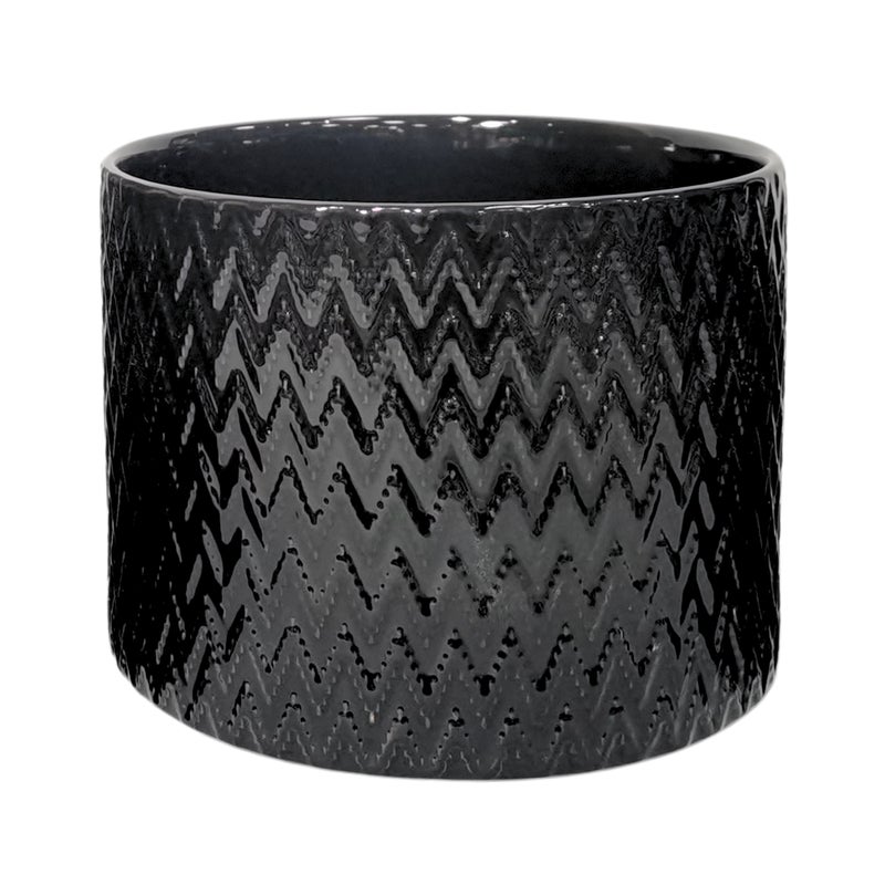 Osłonka doniczki ceramiczna Kali 14cm czarna DHG