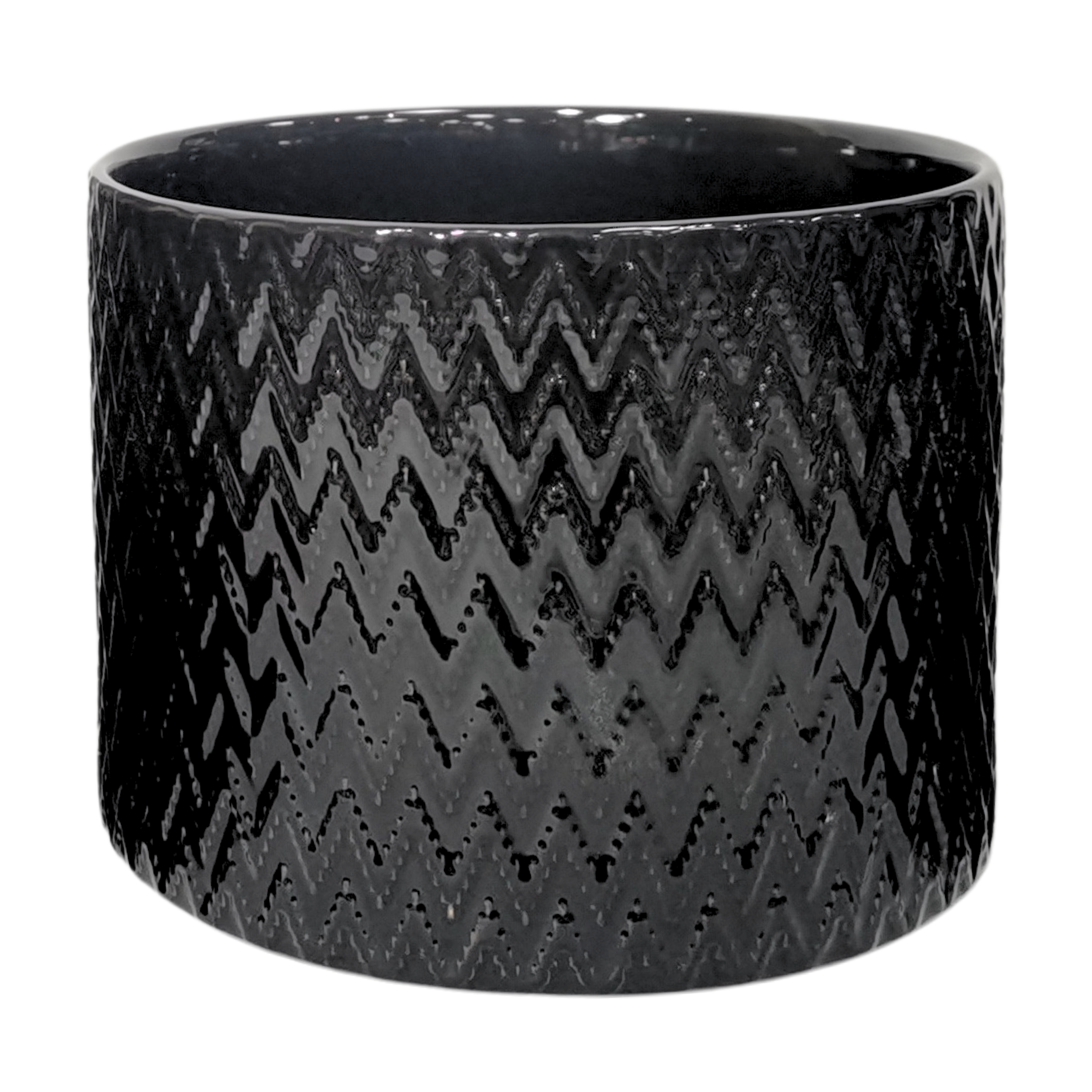 Osłonka doniczki ceramiczna Kali 21cm czarna DHG