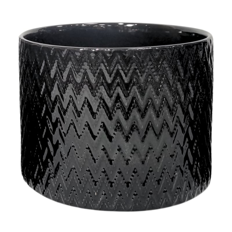 Osłonka doniczki ceramiczna Kali 21cm czarna DHG