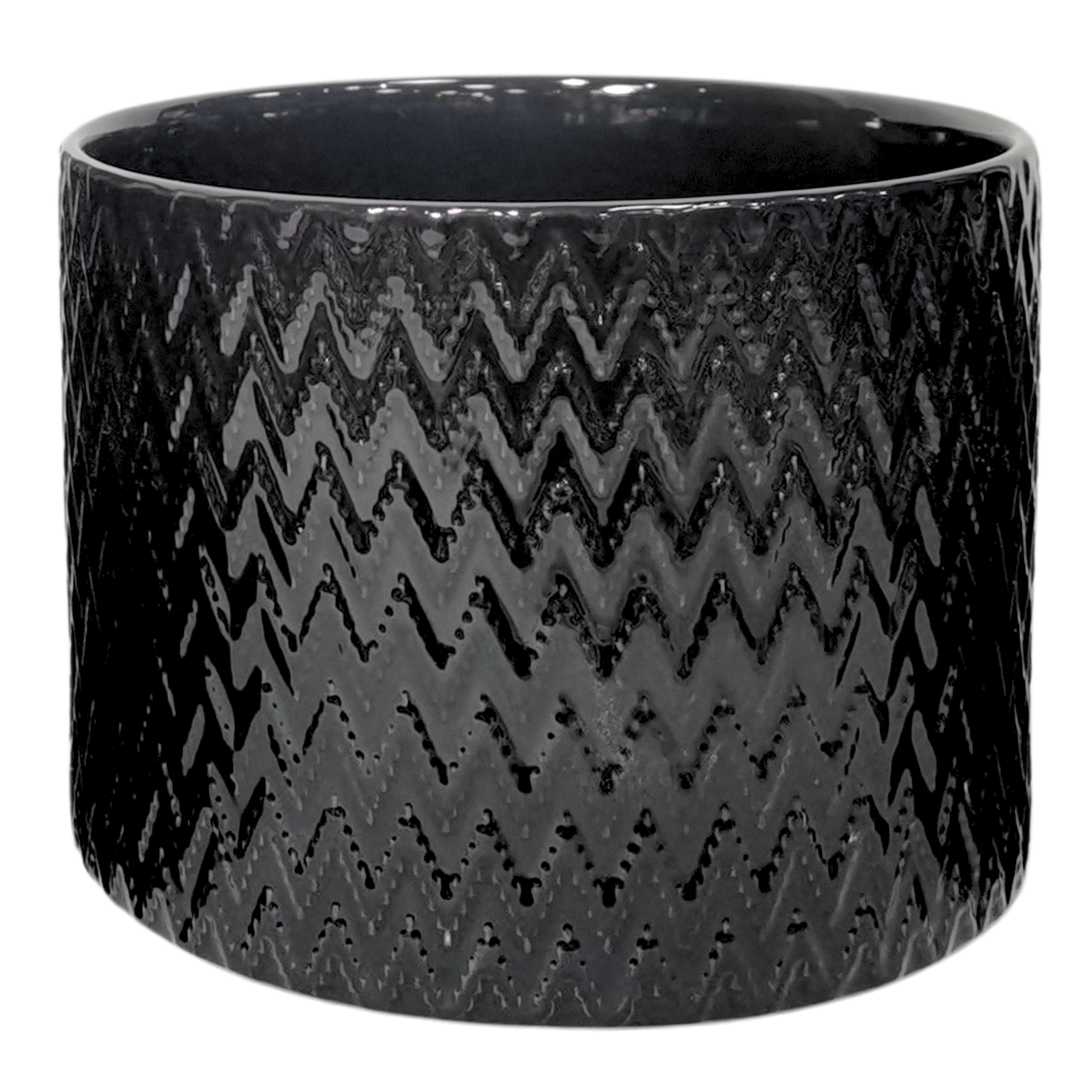 Osłonka doniczki ceramiczna Kali 27cm czarna DHG