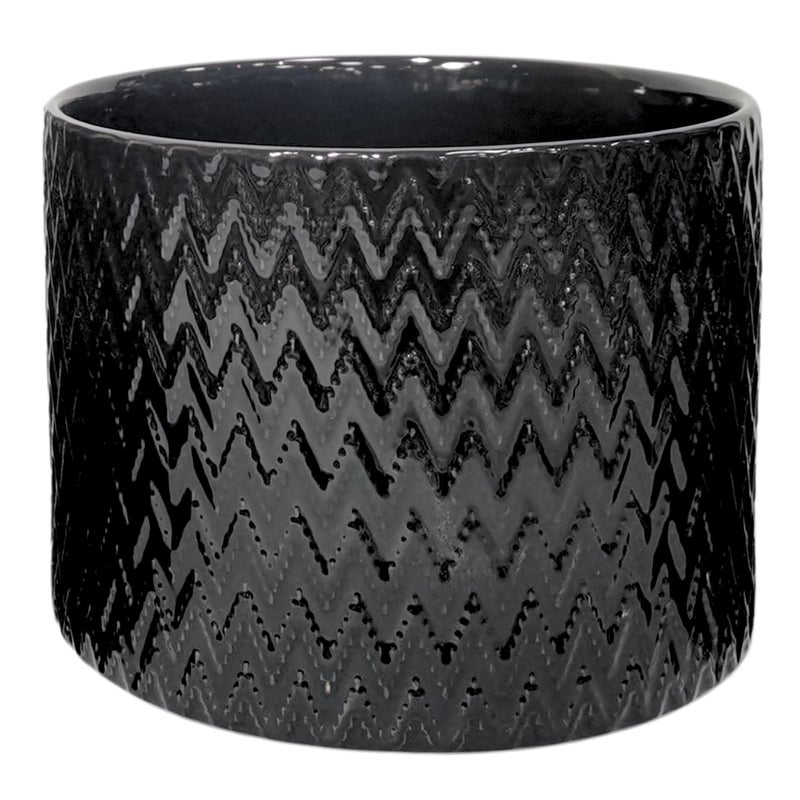 Osłonka doniczki ceramiczna Kali 27cm czarna DHG