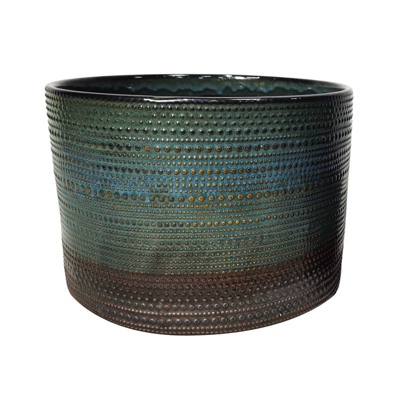 Osłonka doniczki ceramiczna Tresillo 14cm zielona DHG