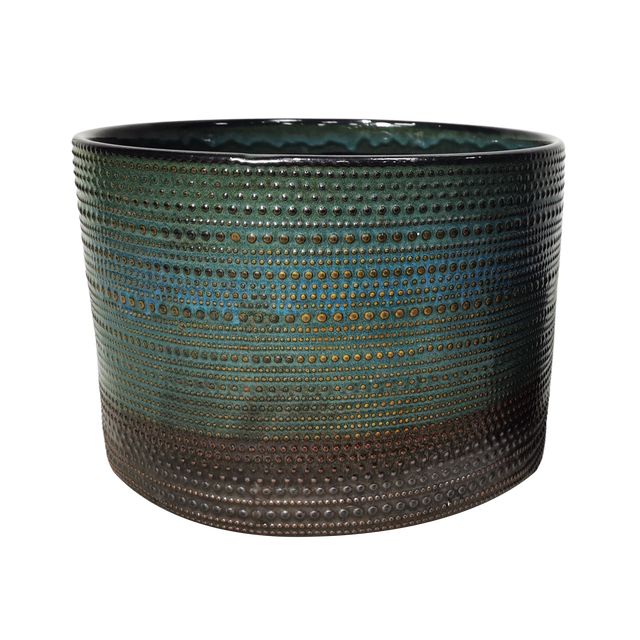 Osłonka doniczki ceramiczna Tresillo 14cm zielona DHG