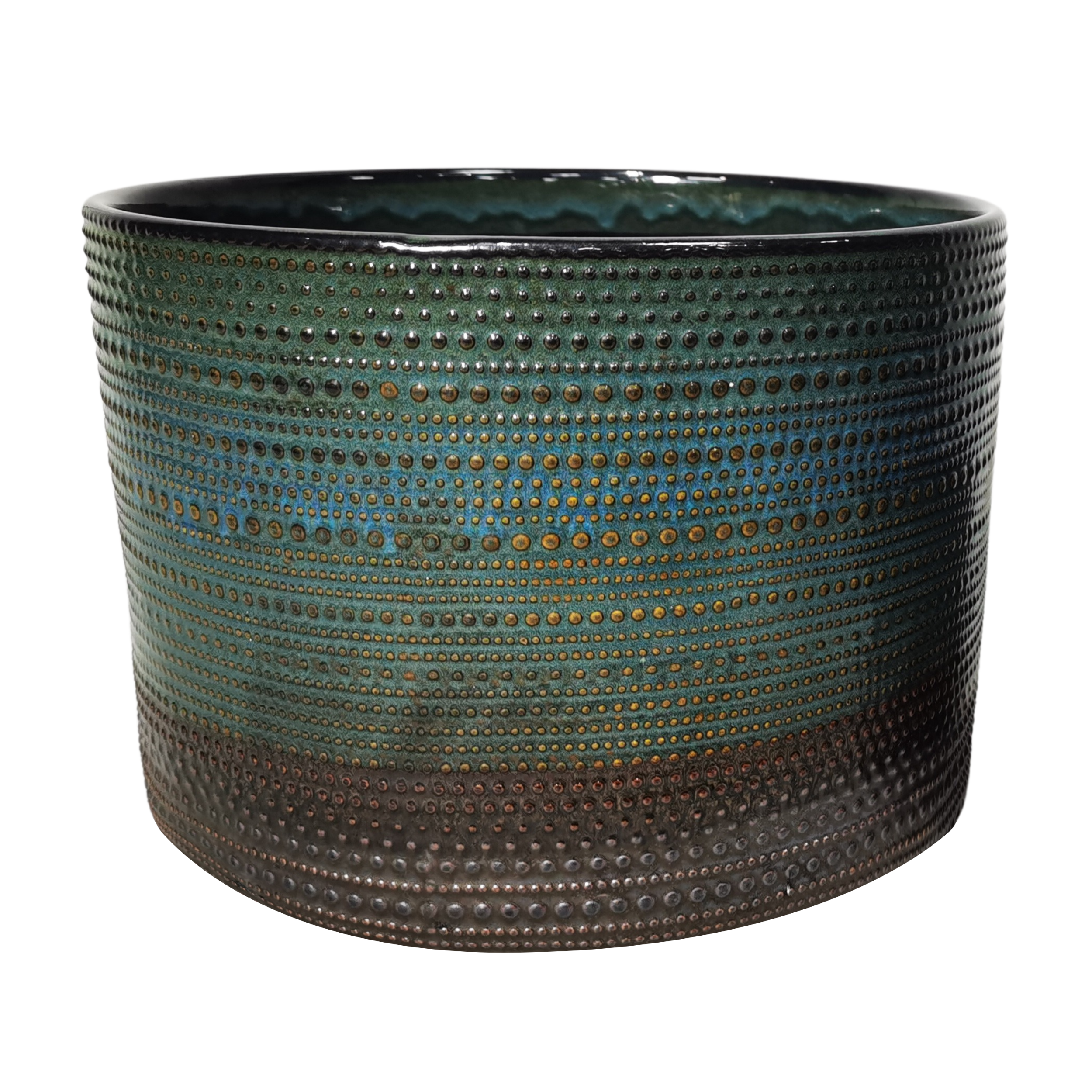 Osłonka doniczki ceramiczna Tresillo 21cm zielona DHG