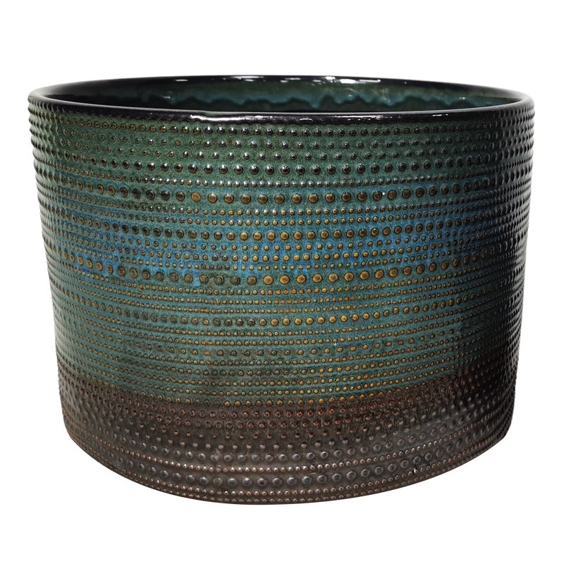 Osłonka doniczki ceramiczna Tresillo 27cm zielona DHG