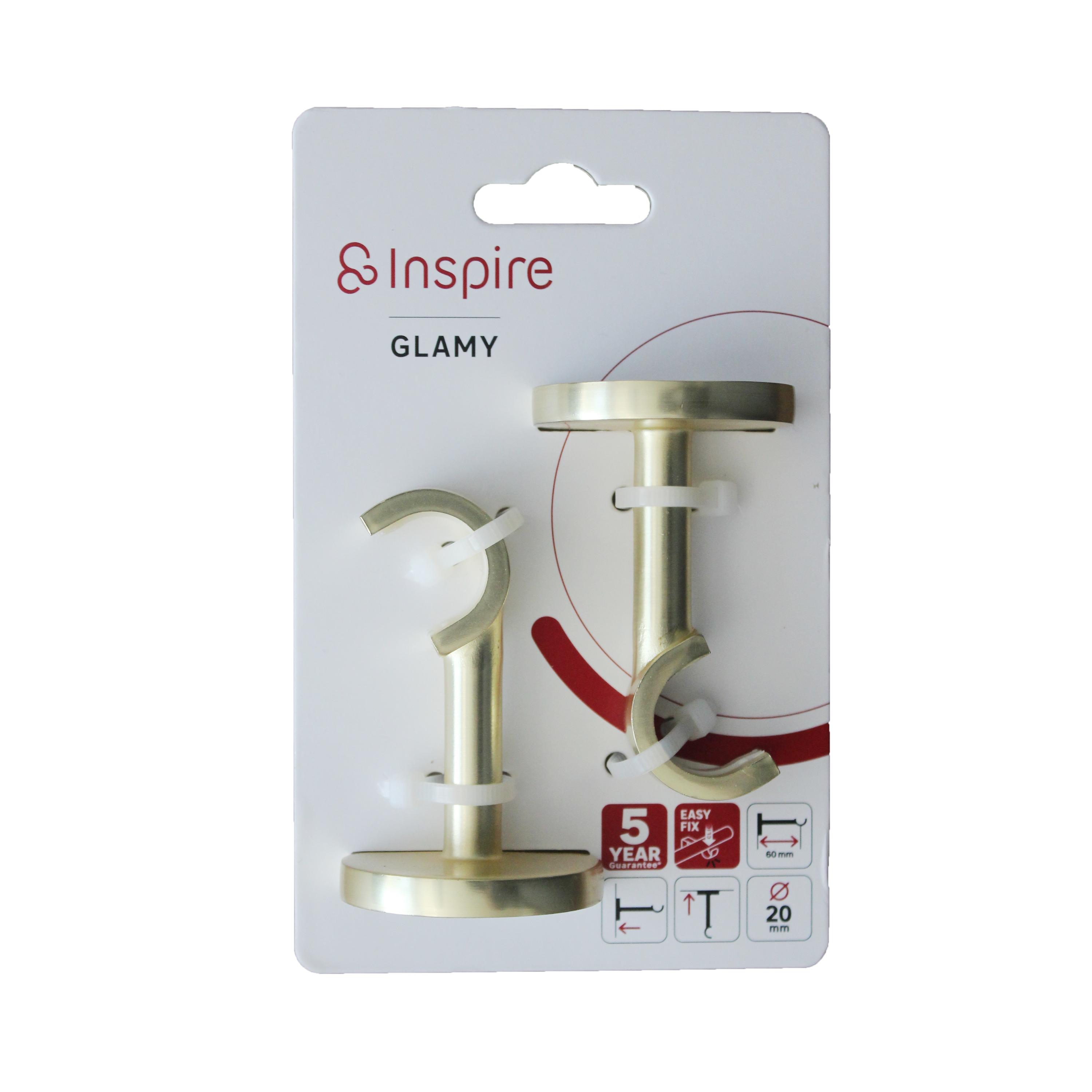 2 Suportes INSPIRE easyfix GLAMY d20cm 60mm dourado - 6
