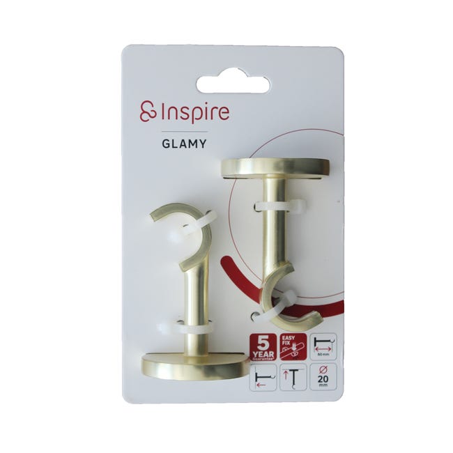 Soporte Ajustable Doble Para 2 Barras De 18-20 Mm - De Aluminio, Color Blanco Y Dorado, Incluye Kit De Montaje