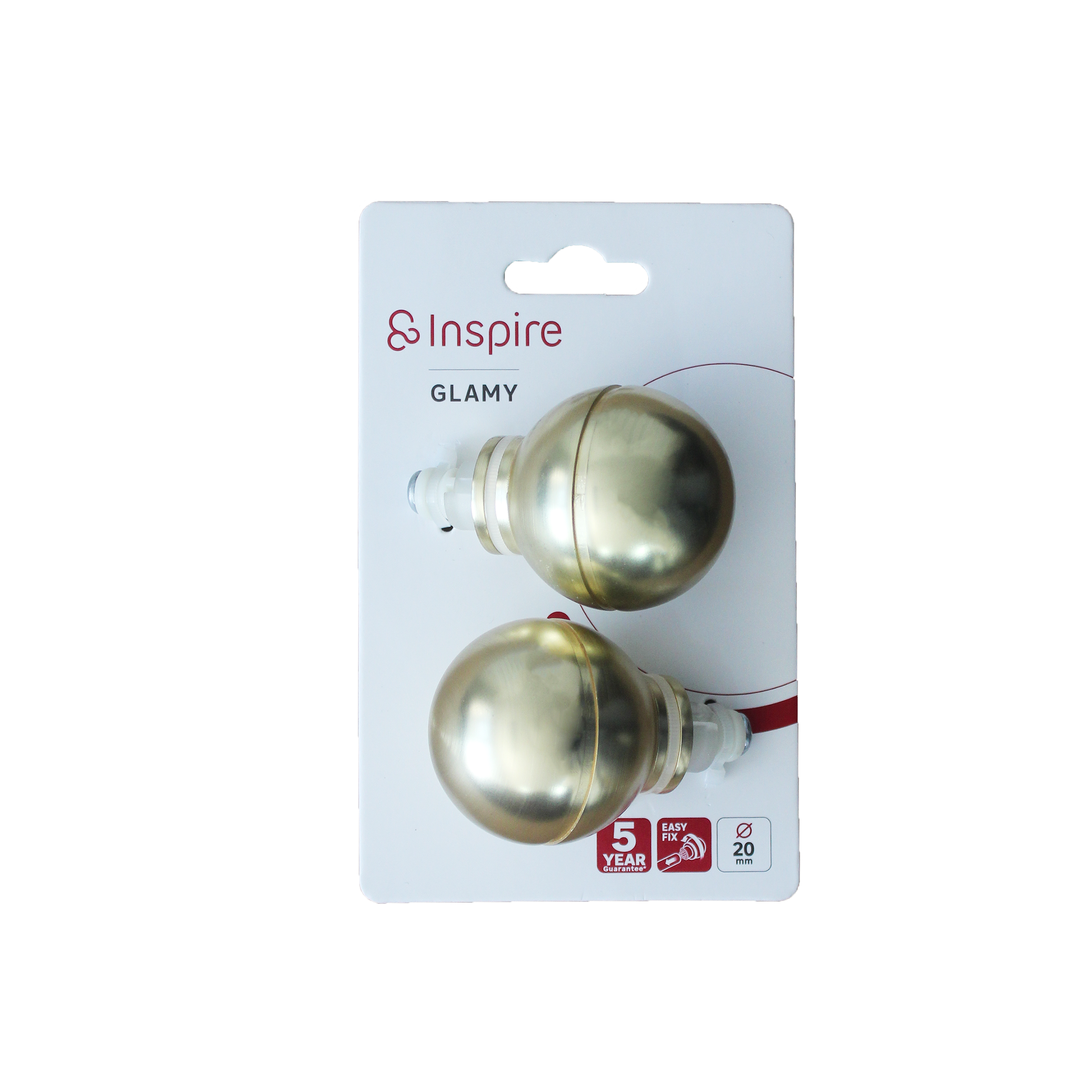 2 terminais para varão de cortina D20mm alumínio glamy Inspire dourado - 5
