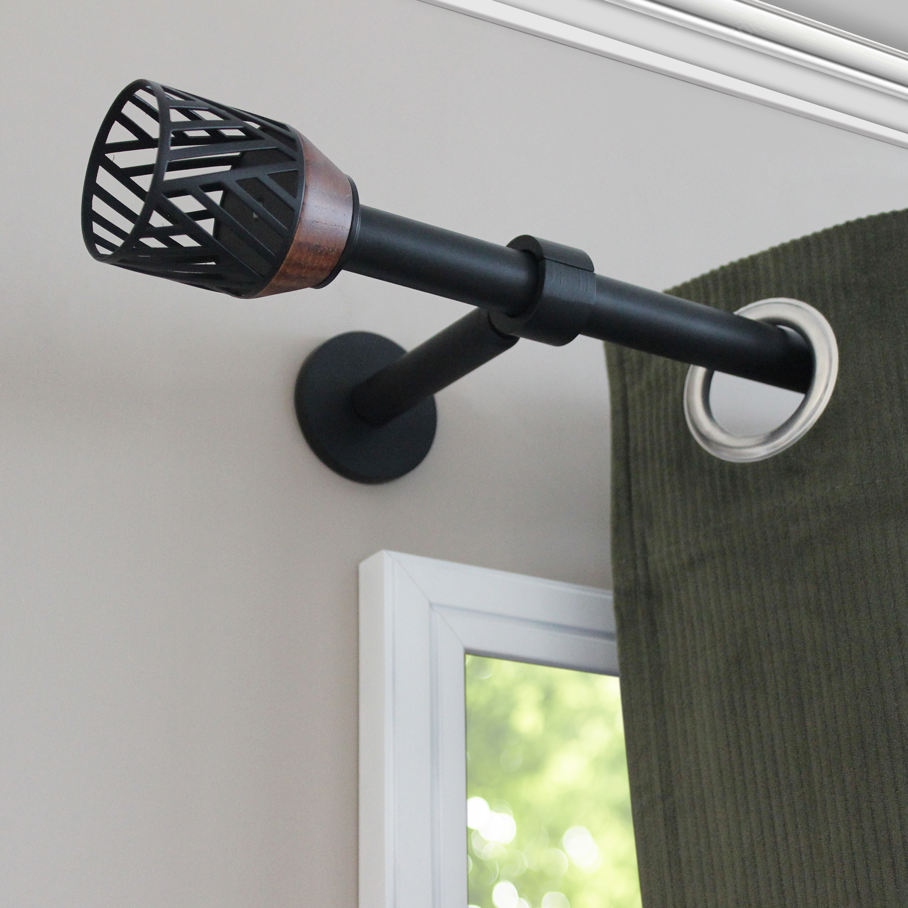 2 terminais para varão de cortina D20mm aço easyfix preto Inspire preto - 2