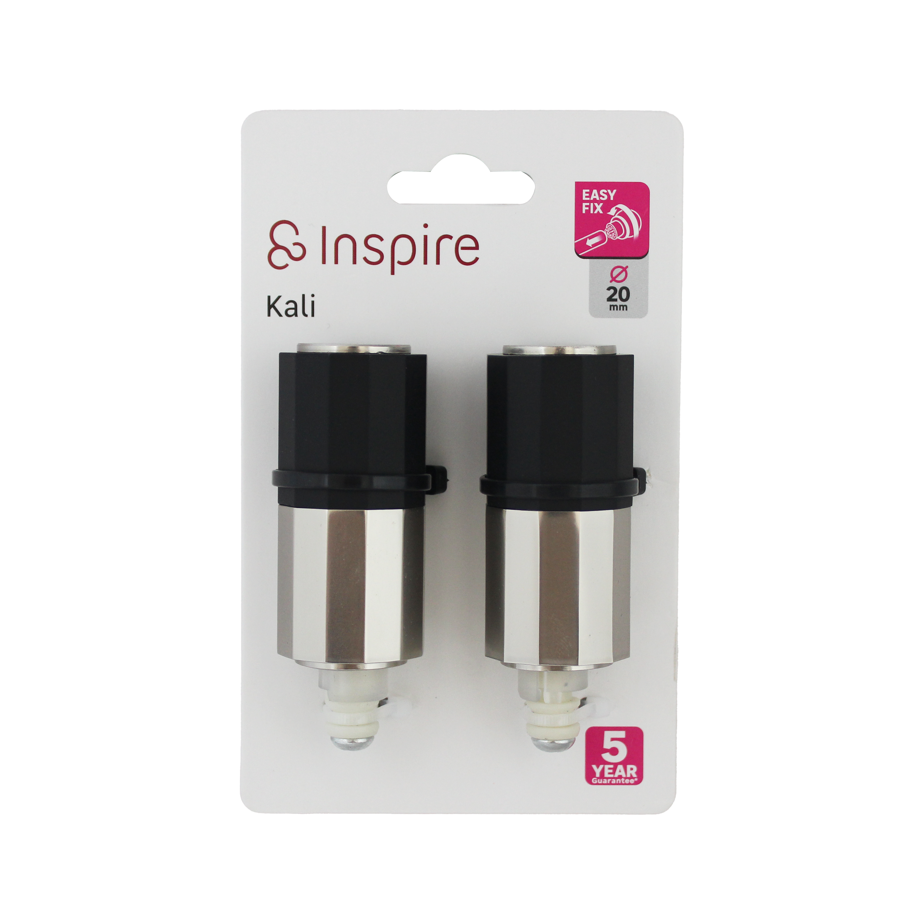 Lot de 2 embouts pour barre à rideau , Diam.20 mm Kali, INSPIRE - 4