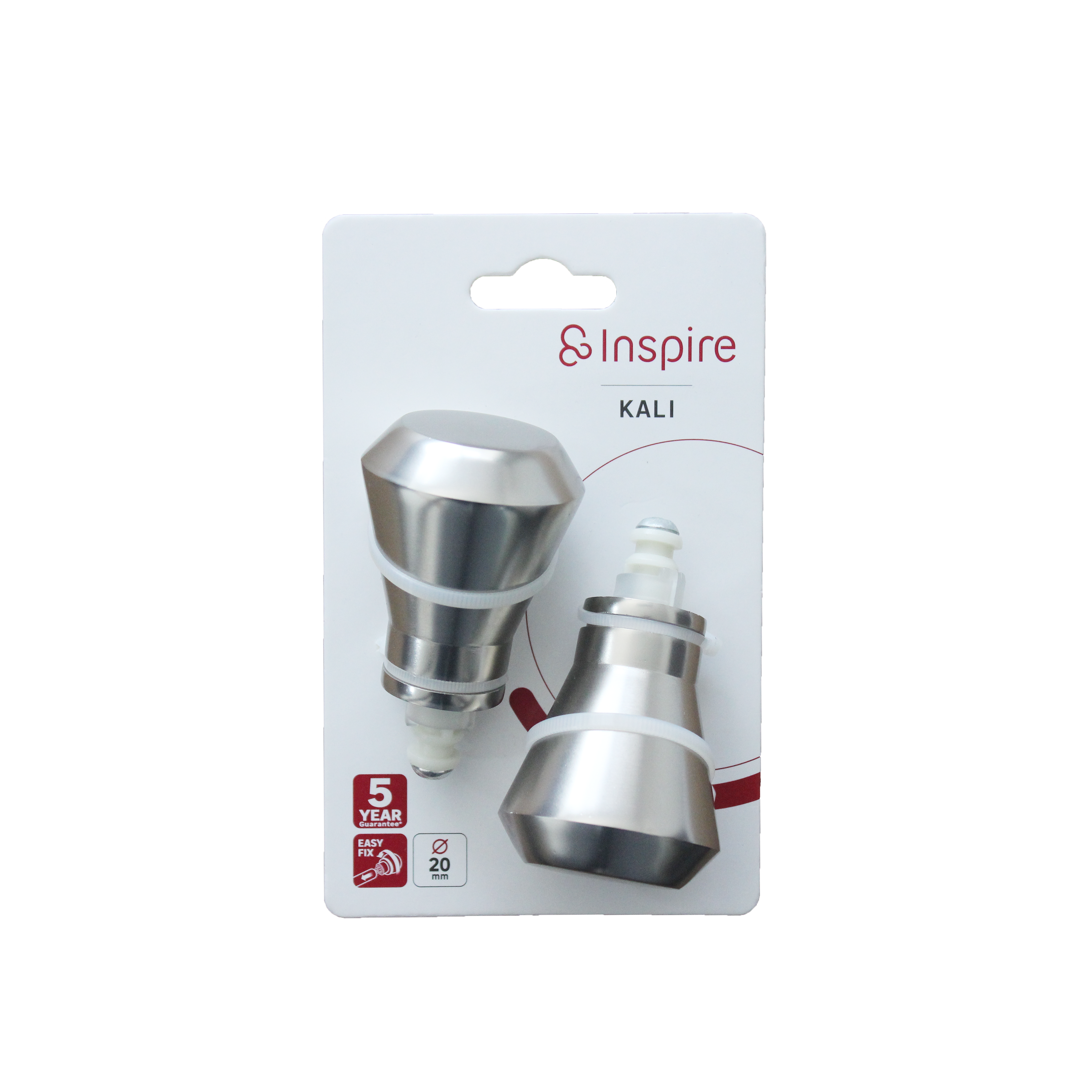 2 terminais para varão de cortina D20mm alumínio easyfix cromado mate Inspire cinza - 4